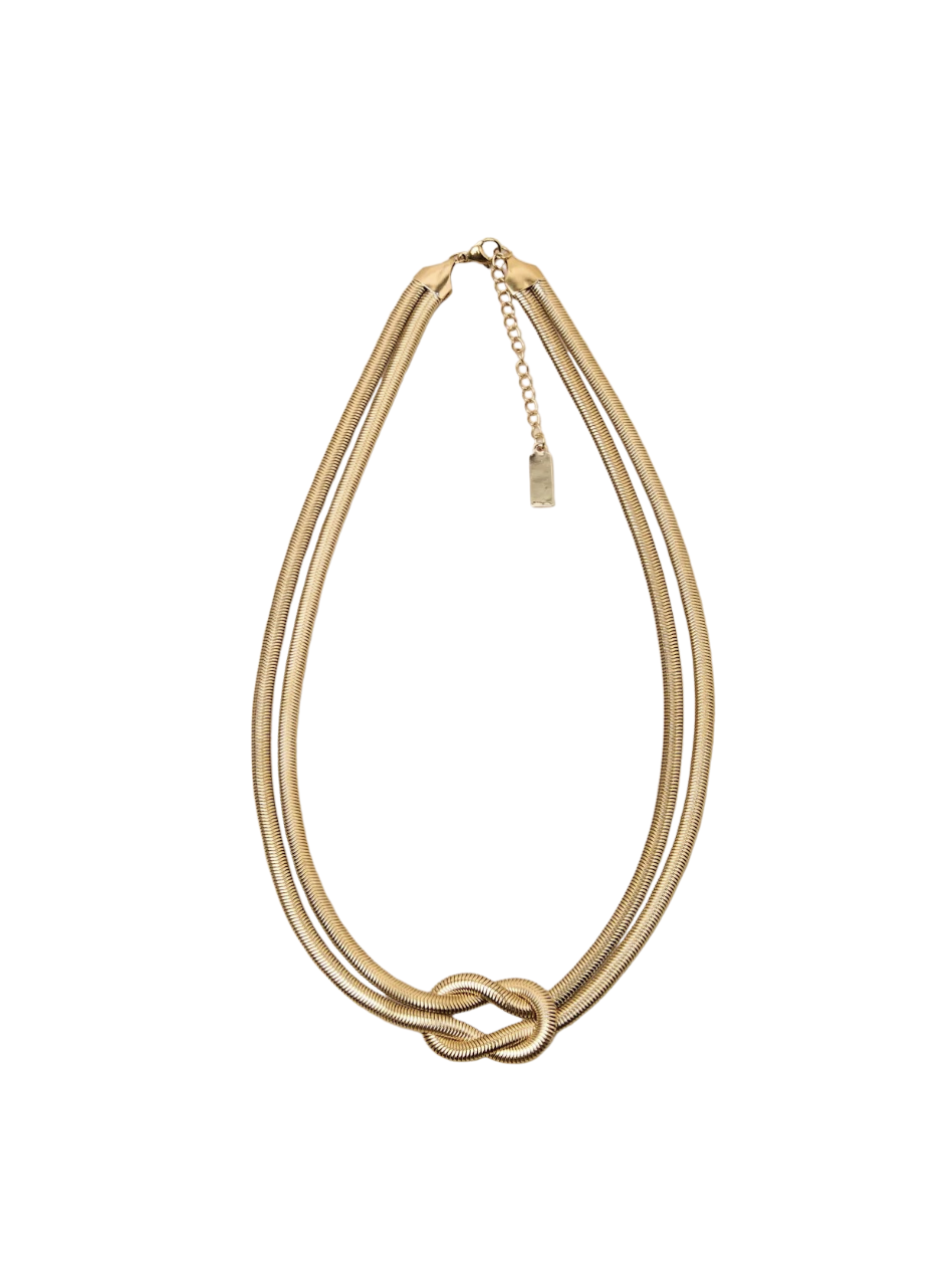 Hebah Gold Snake Chain Knotted Necklace