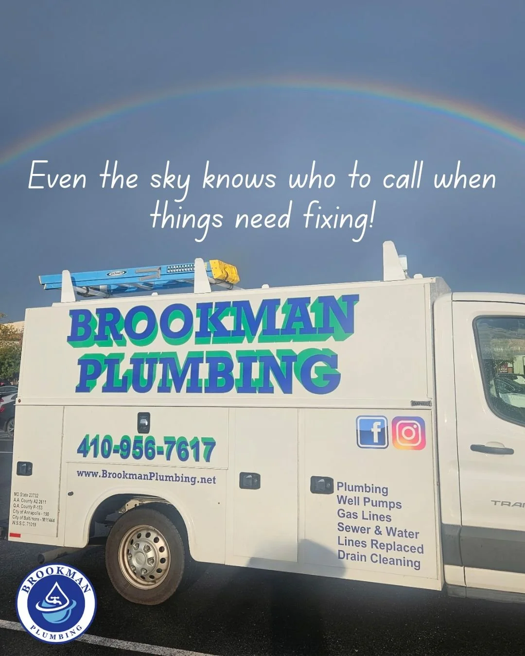 Looks like the sky just left us a glowing review 🌈
Proudly serving our Anne Arundel neighbors with reliable service and a smile! 
#BrookmanPlumbing #LocalPlumber #GoodVibesOnly