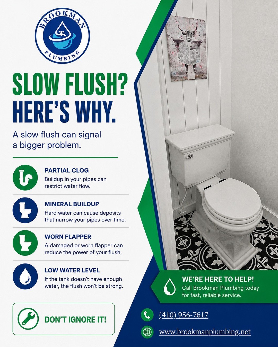 That slow flush might seem minor now, but it can be a sign of a bigger plumbing issue hiding behind the scenes 🚽

From buildup in your pipes to worn toilet parts or low water levels, a weak flush is often your plumbing system asking for attention be