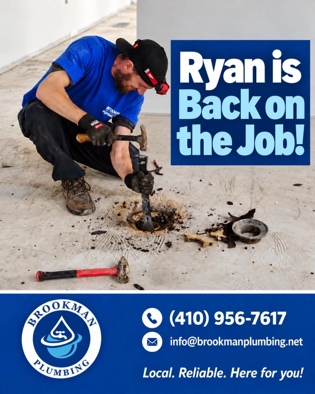 Hard at work and getting the job done! Ryan isn't afraid to roll up his sleeves, get his hands dirty, and tackle whatever plumbing challenges come his way.

Just another day at Brookman Plumbing, where hard work and dedication are part of what we do!