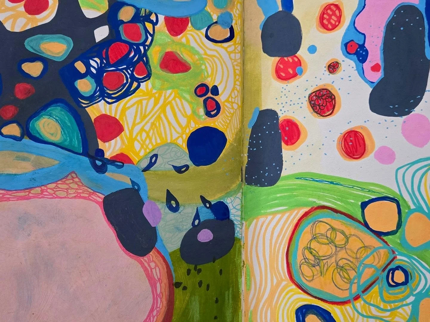 satisfying sketchbook spread
๐ฉต
this mix of blues is ๐๐๐ผ (my favourite)
#brzadoll #abstraction #sketchbooksessions