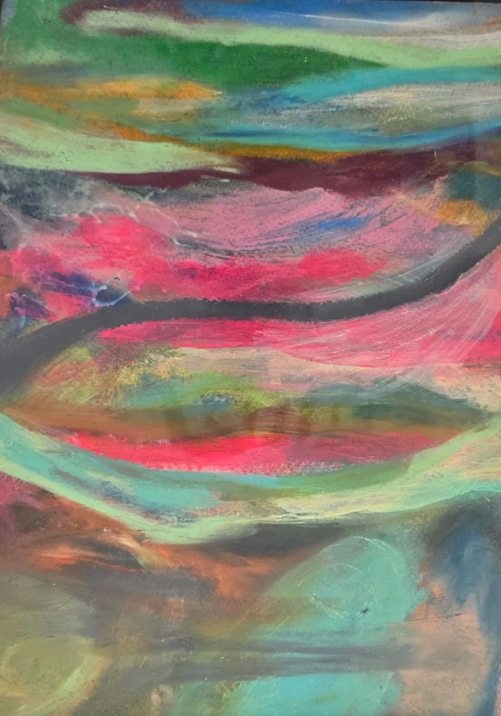 slowly drifting (2024), watercolour & acrylic  paint, original artwork by BRZA DOLL