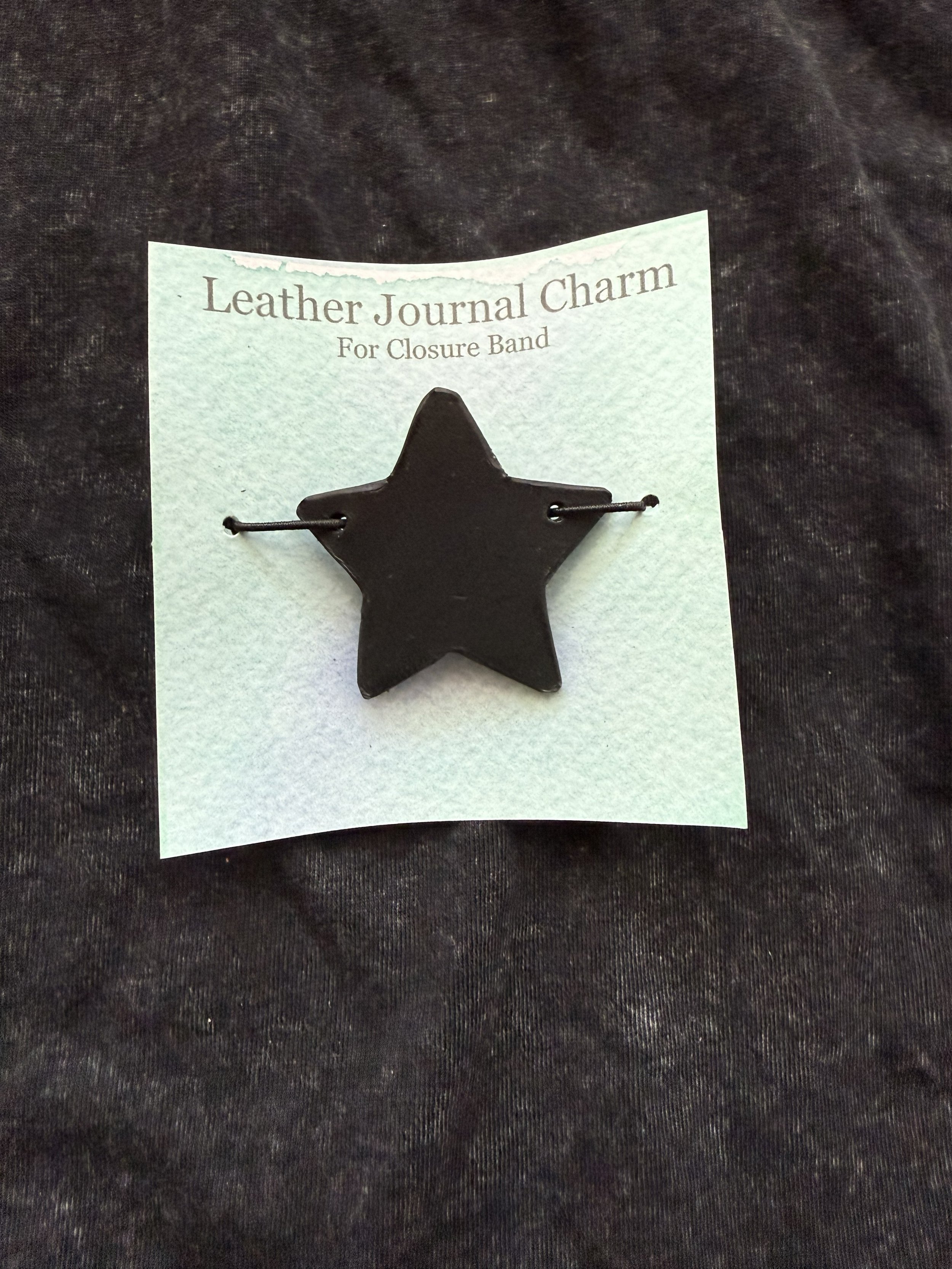 Black Star Leather Journal Charm