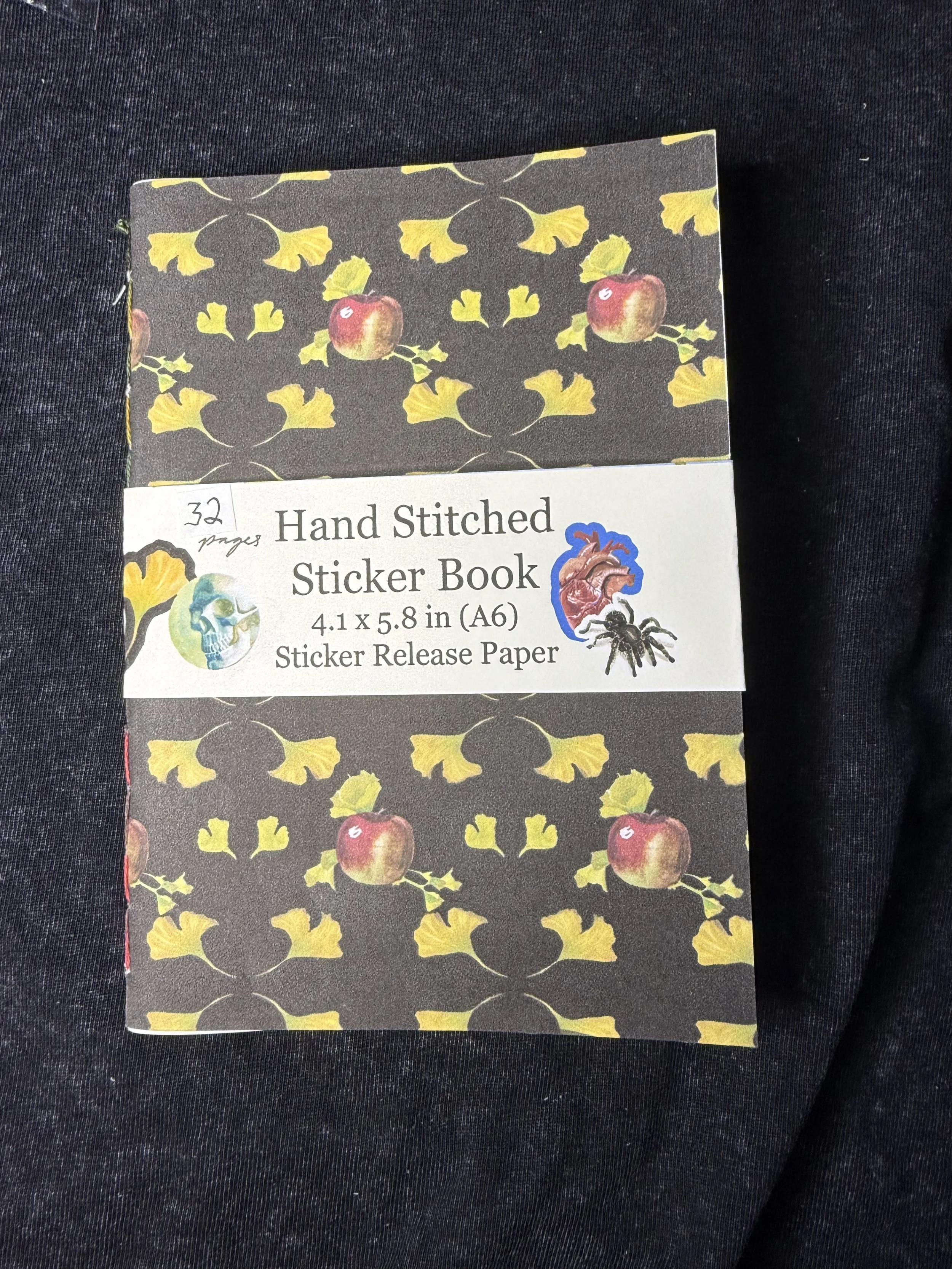 Sticker Book A6 Hand Bound Notebook Insert (Apple Leaves Cover)