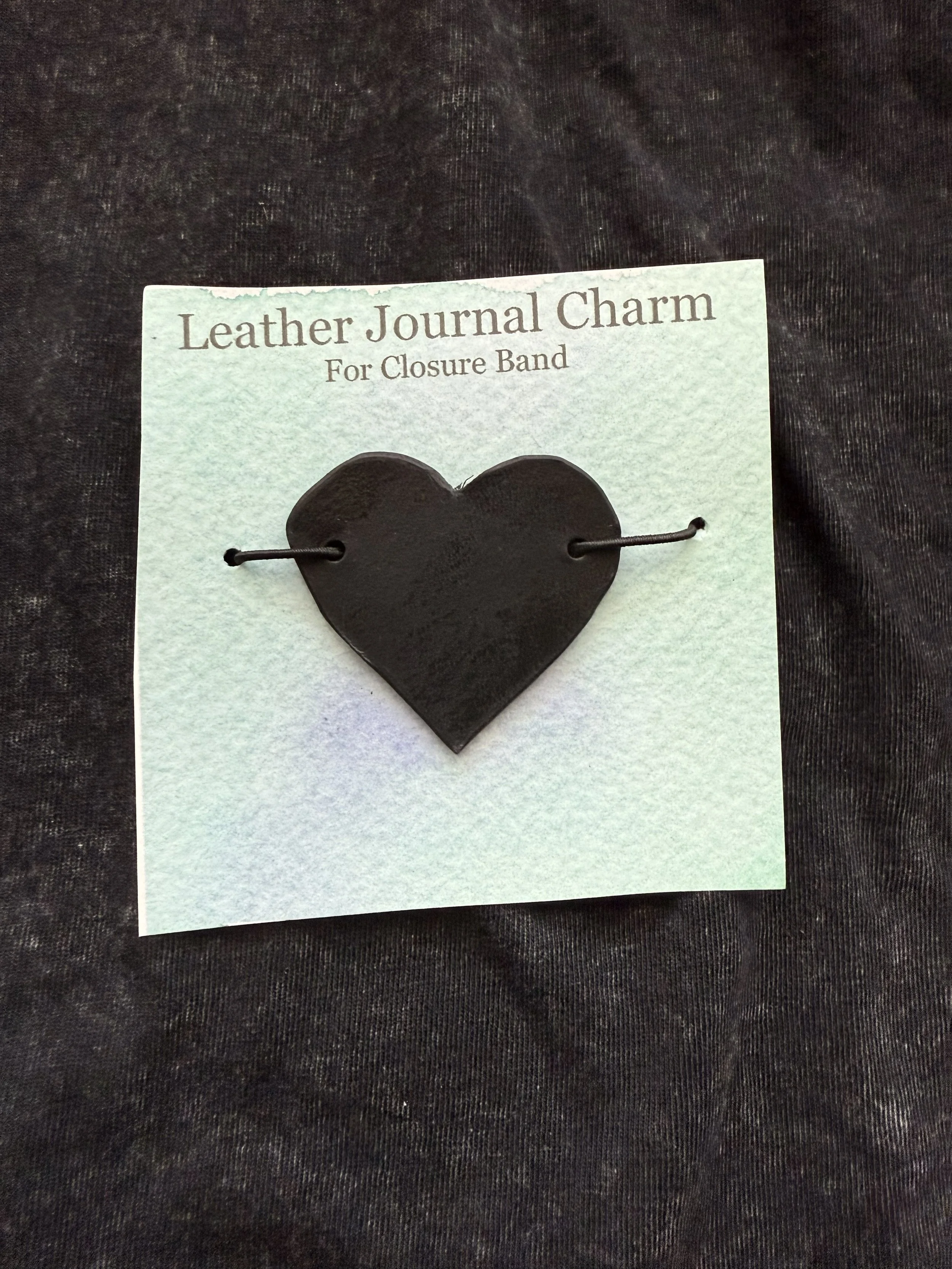Black Heart Leather Journal Charm