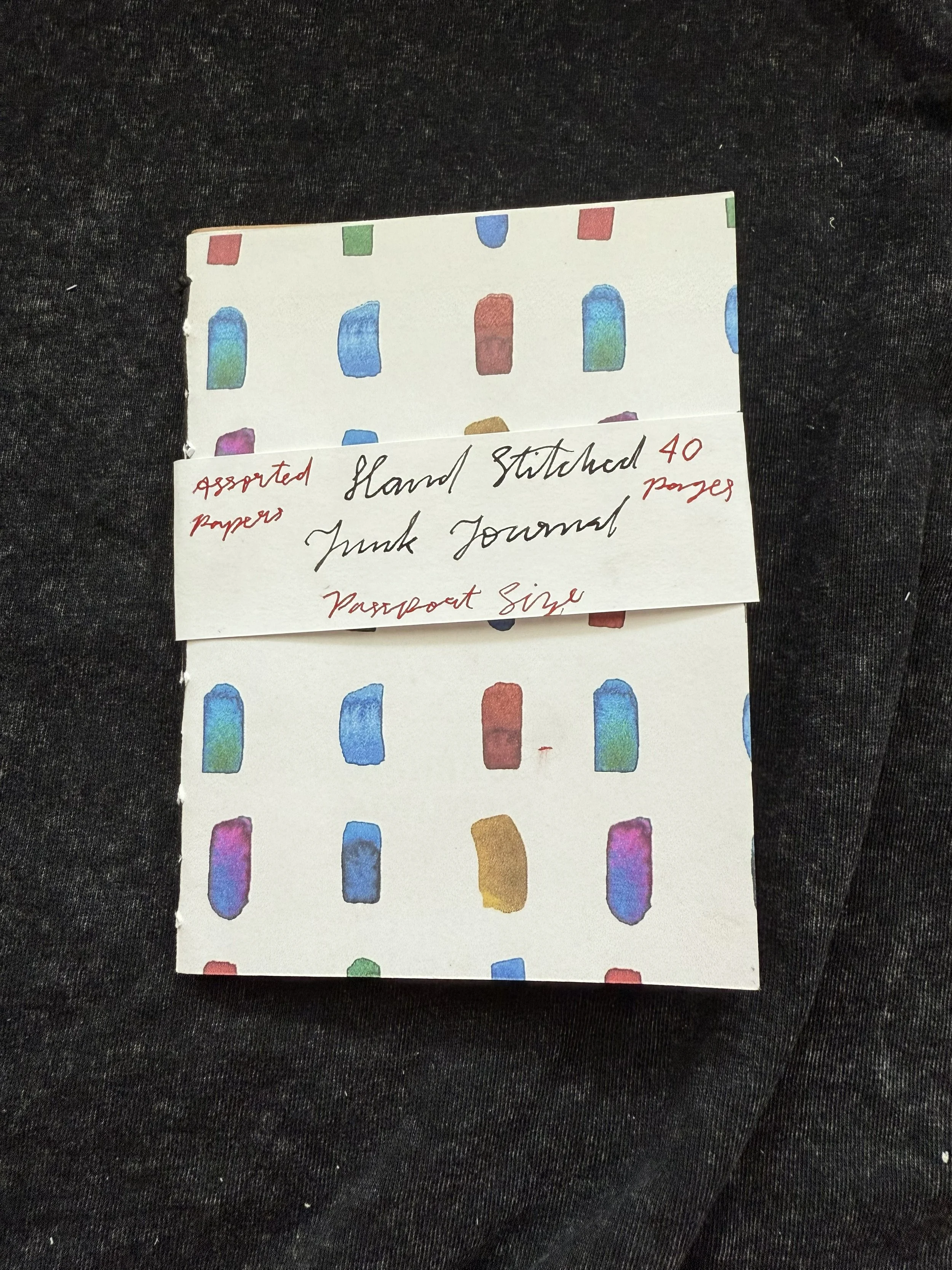 Junk Journal Passport Size Hand Bound Notebook Insert (Swatches Cover)