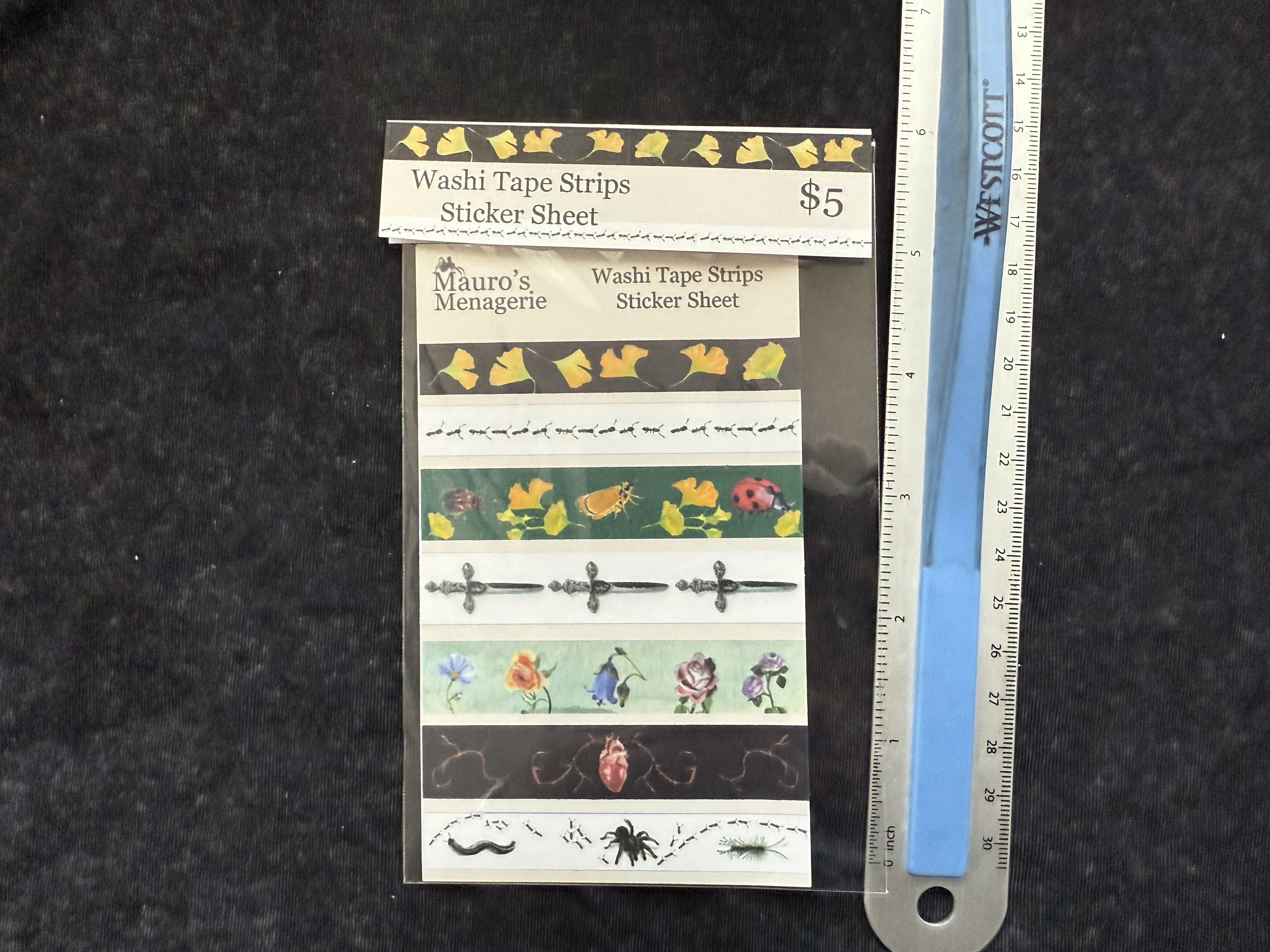 Washi Tape Strips Sticker Sheet