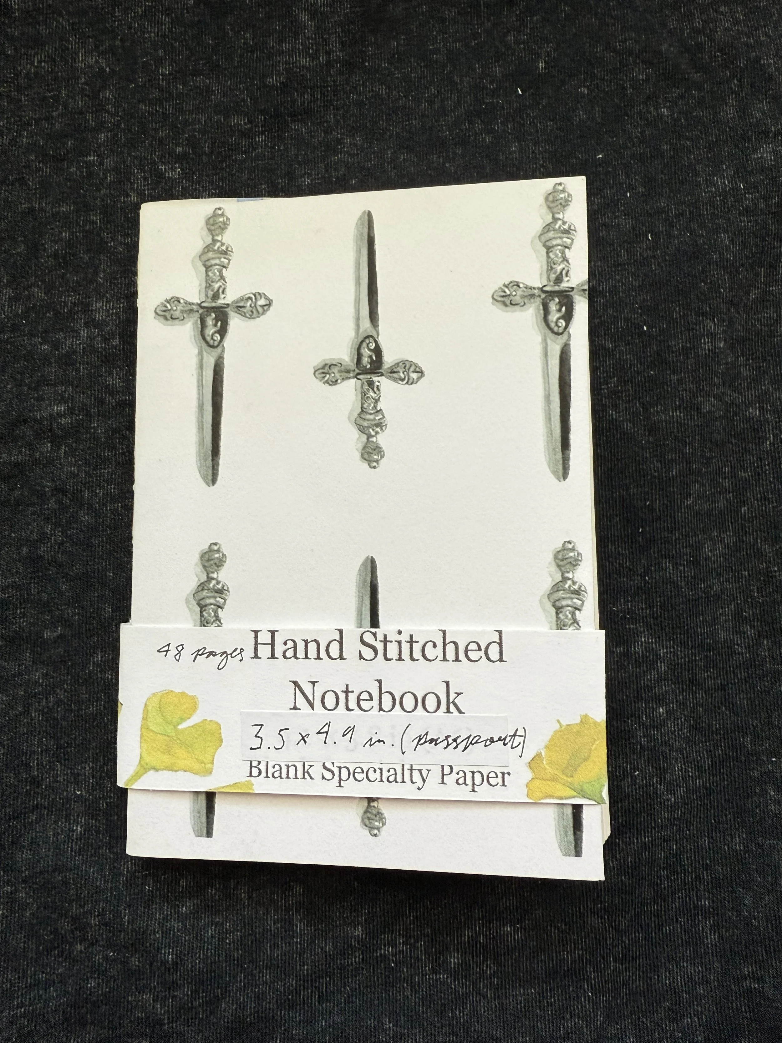 b7 Natural Passport Size Hand Bound Notebook Insert (Daggers Cover)
