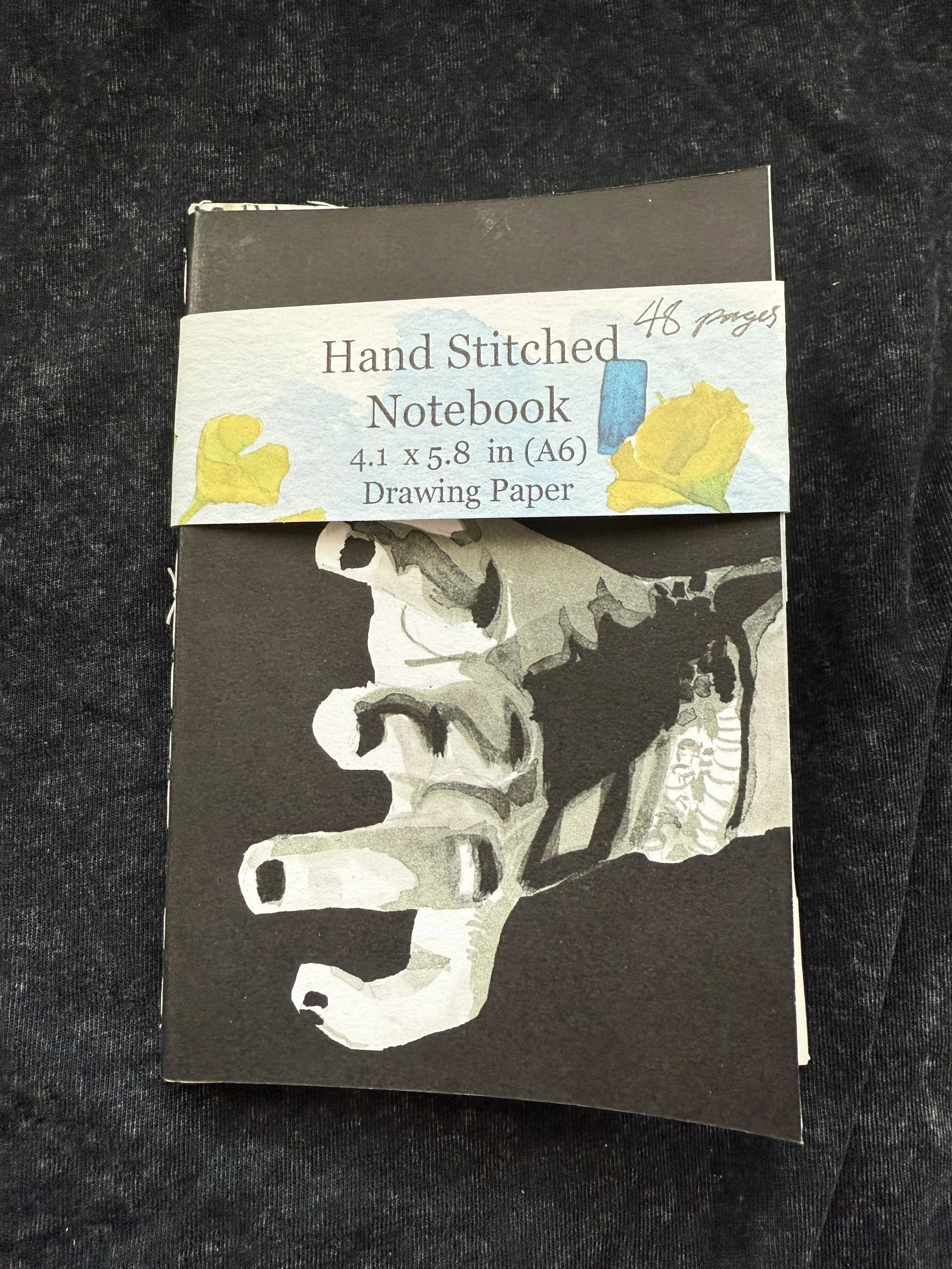 Drawing Paper A6 Hand Bound Notebook Insert  (Ink Hands Cover)