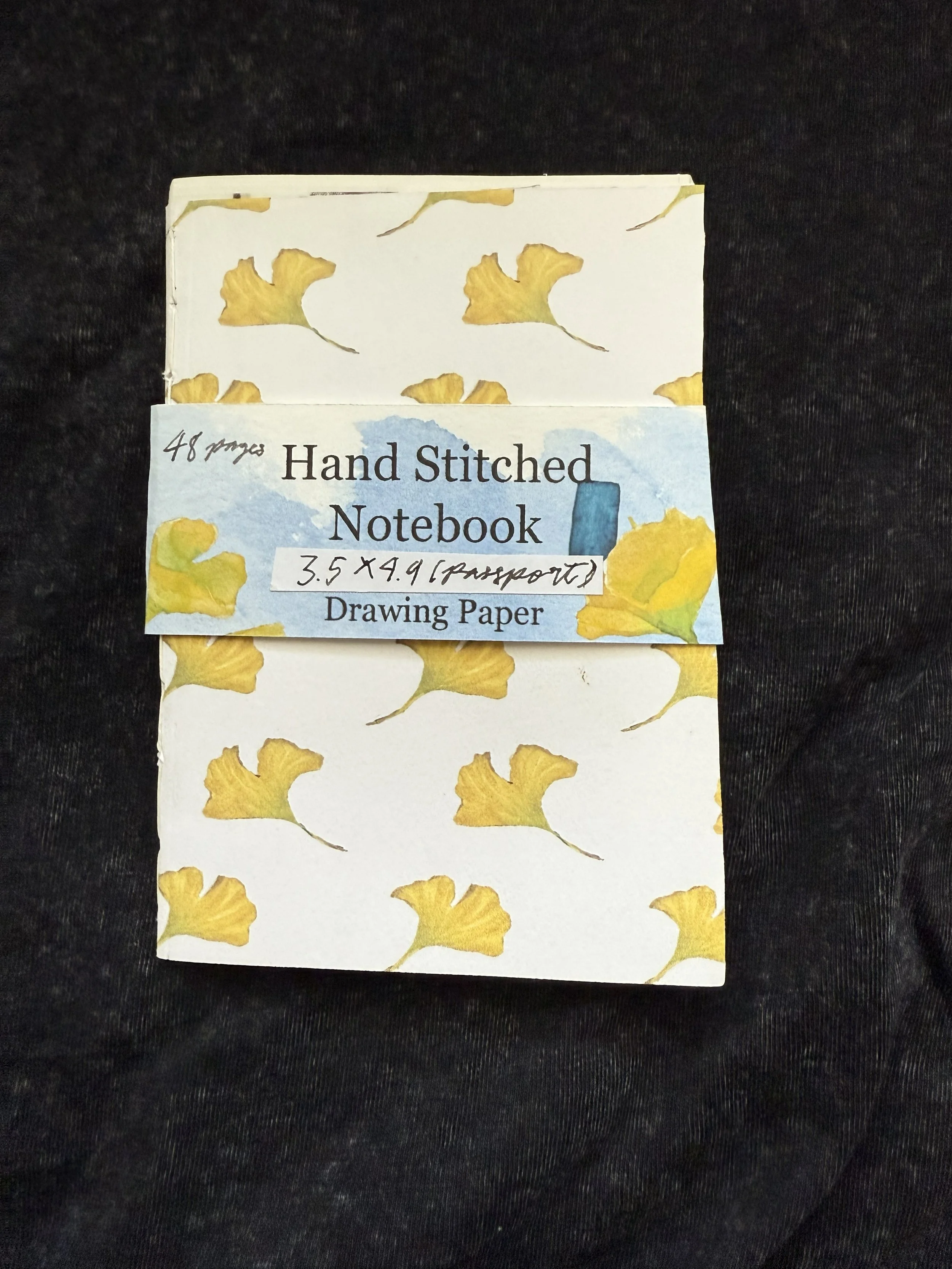 Drawing Paper Passport Size Hand Bound Notebook Insert  (Leaves Cover)