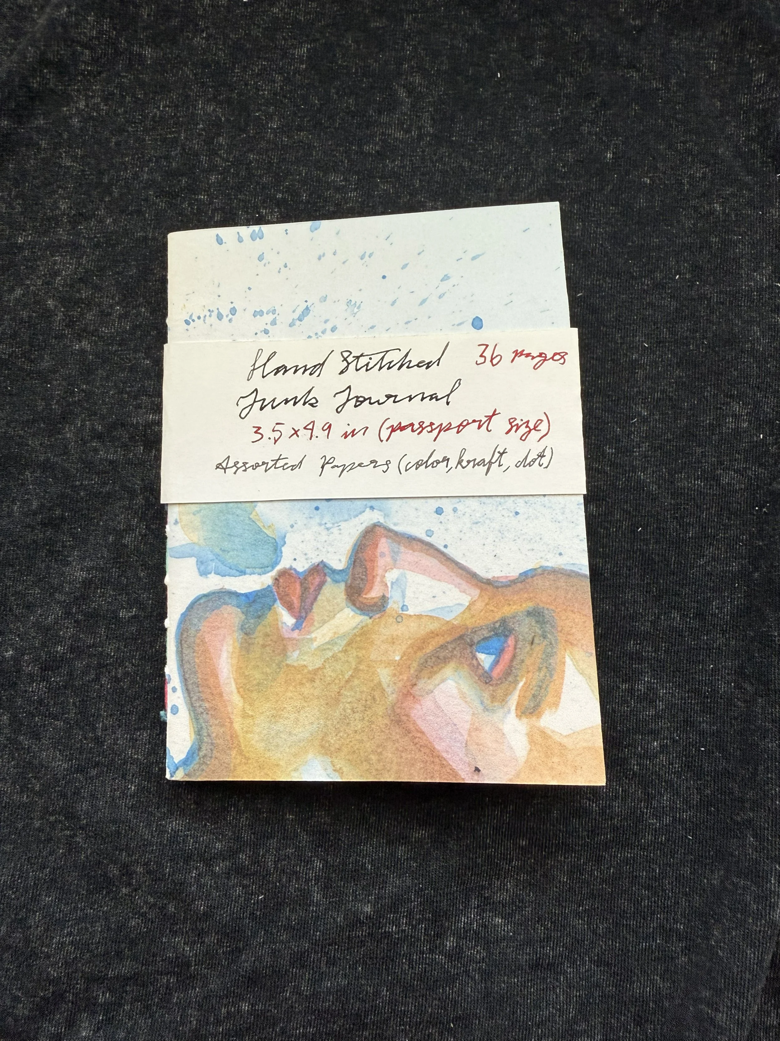 Junk Journal Passport Size Hand Bound Notebook Insert (Faces Cover)