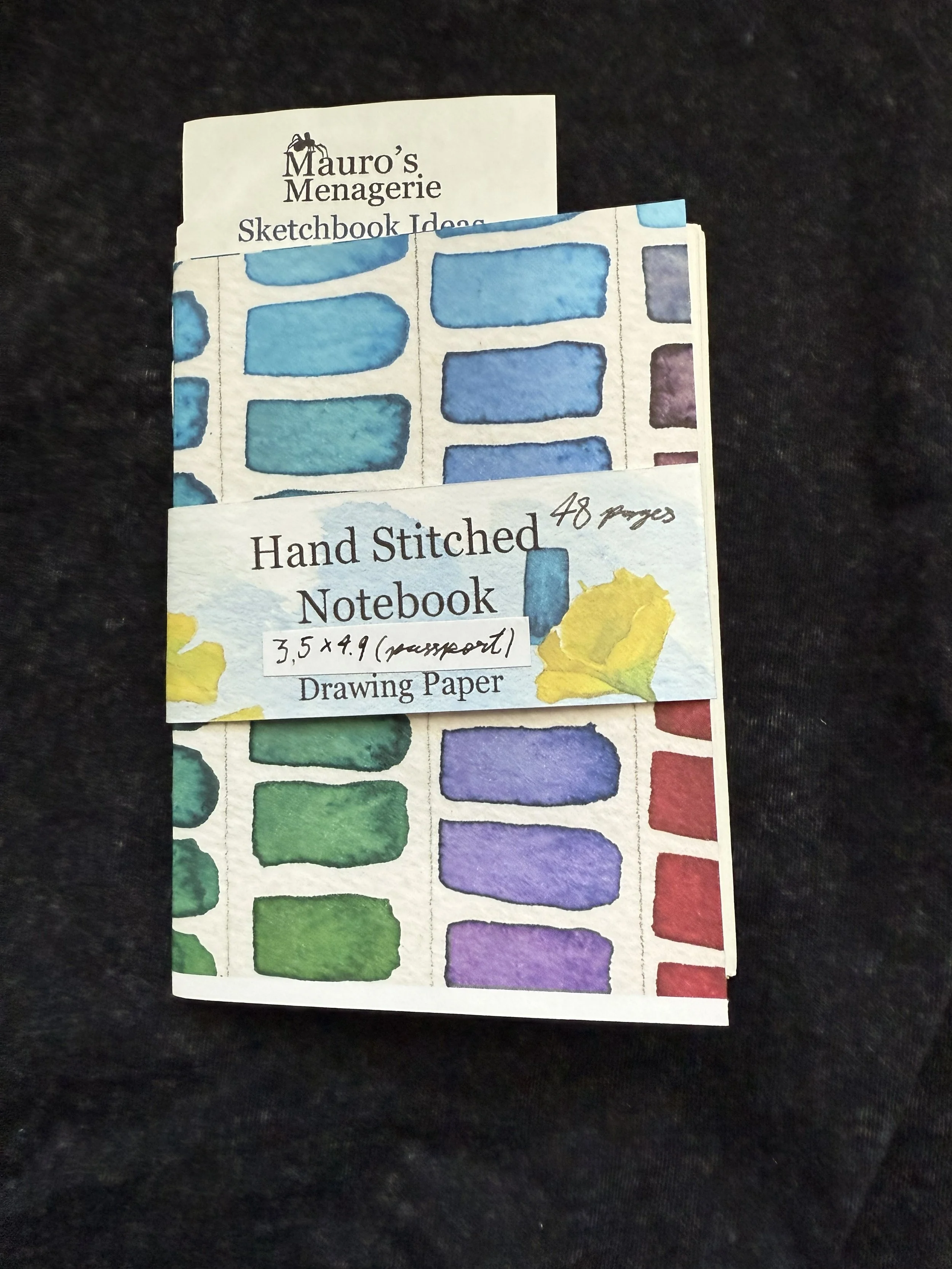 Drawing Paper Passport Size Hand Bound Notebook Insert  (Swatches Cover)