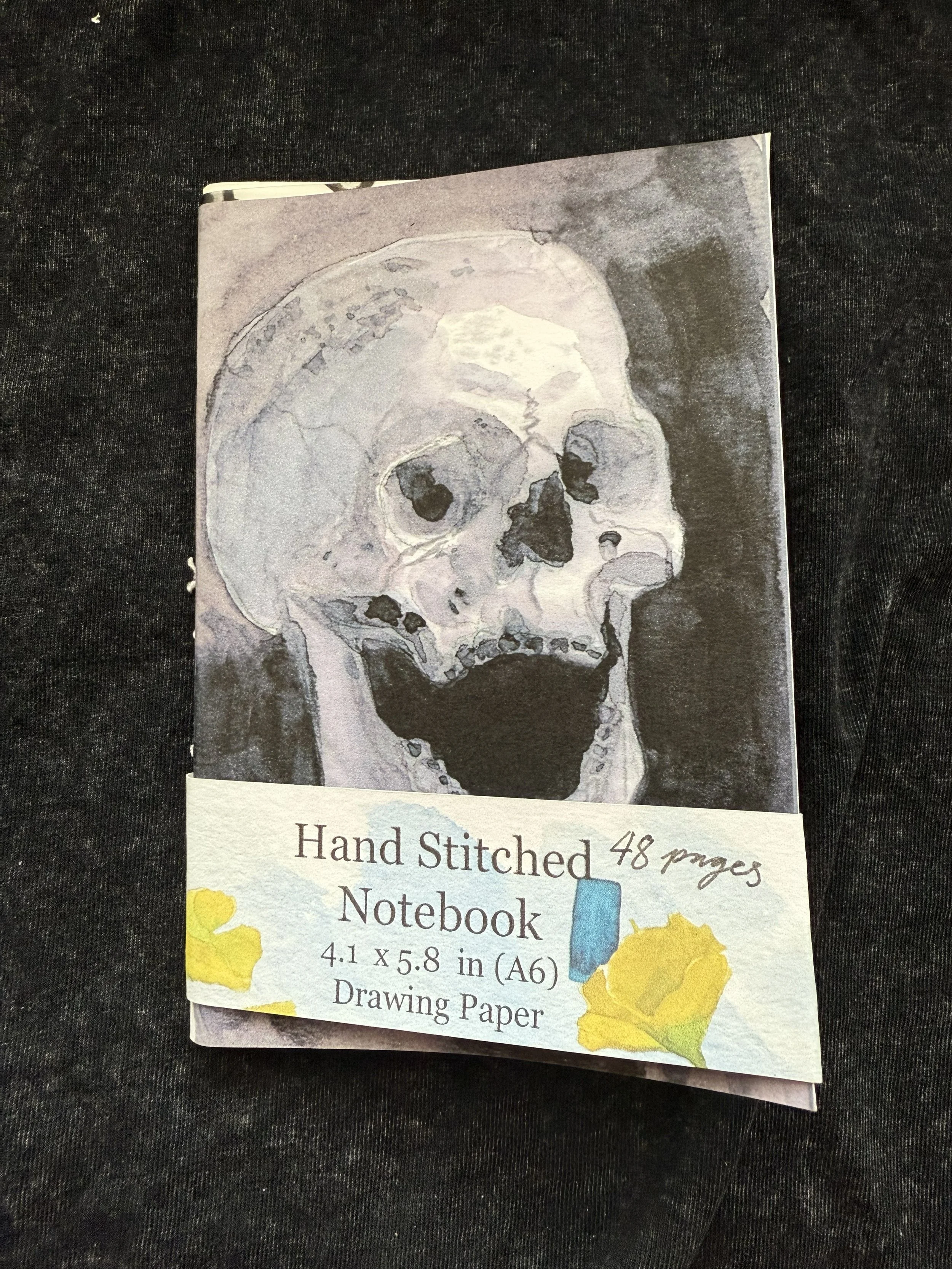 Drawing Paper A6 Hand Bound Notebook Insert (Skull Cover)