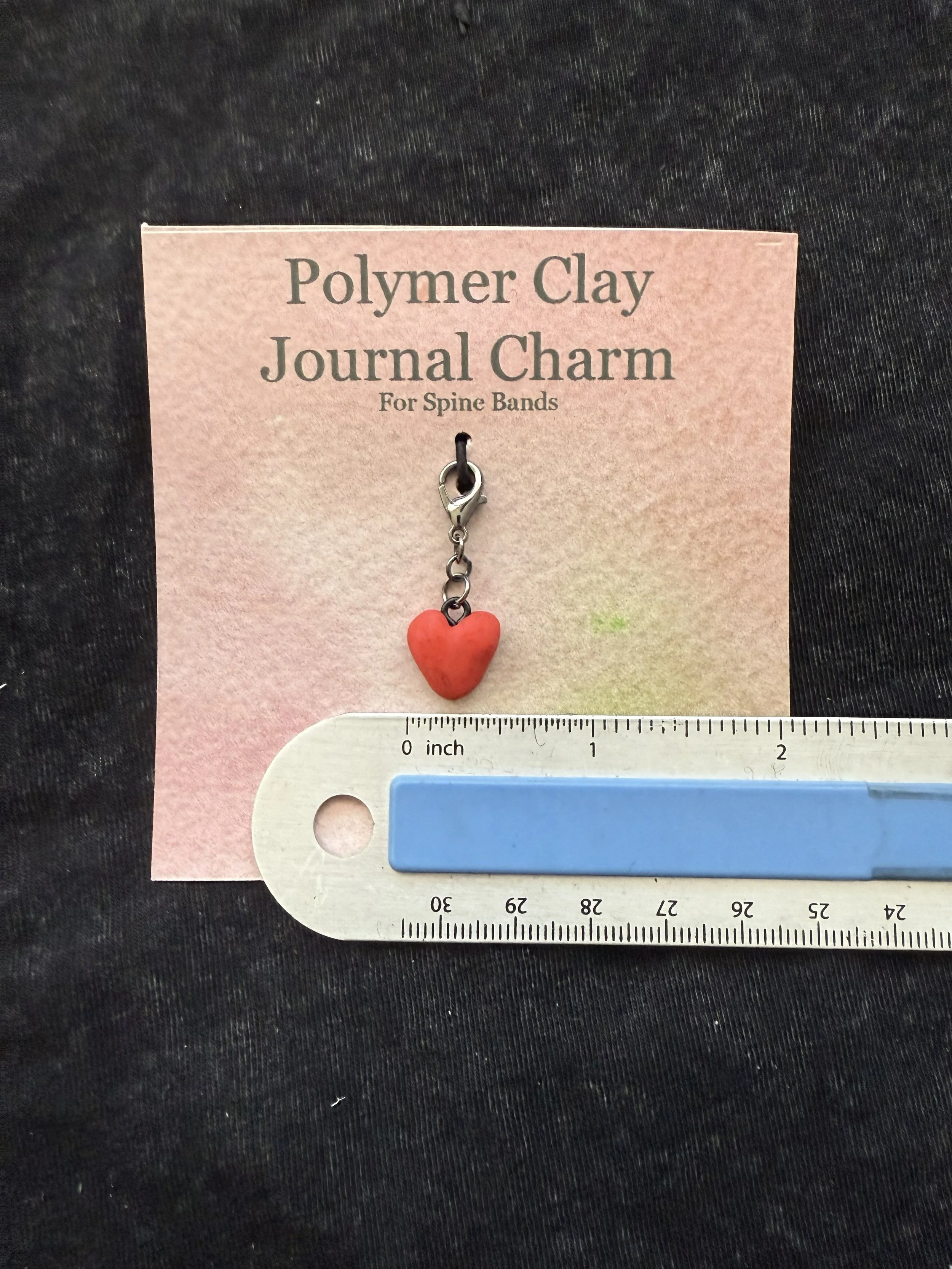 Red Heart Shape Journal Charm