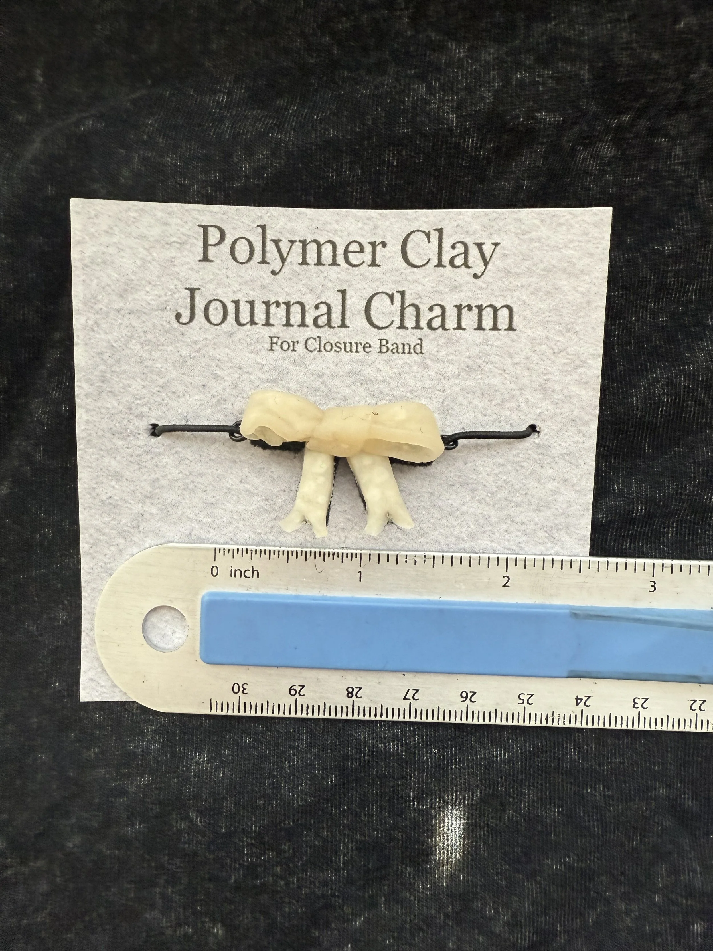 White Bow Journal Charm (Small)