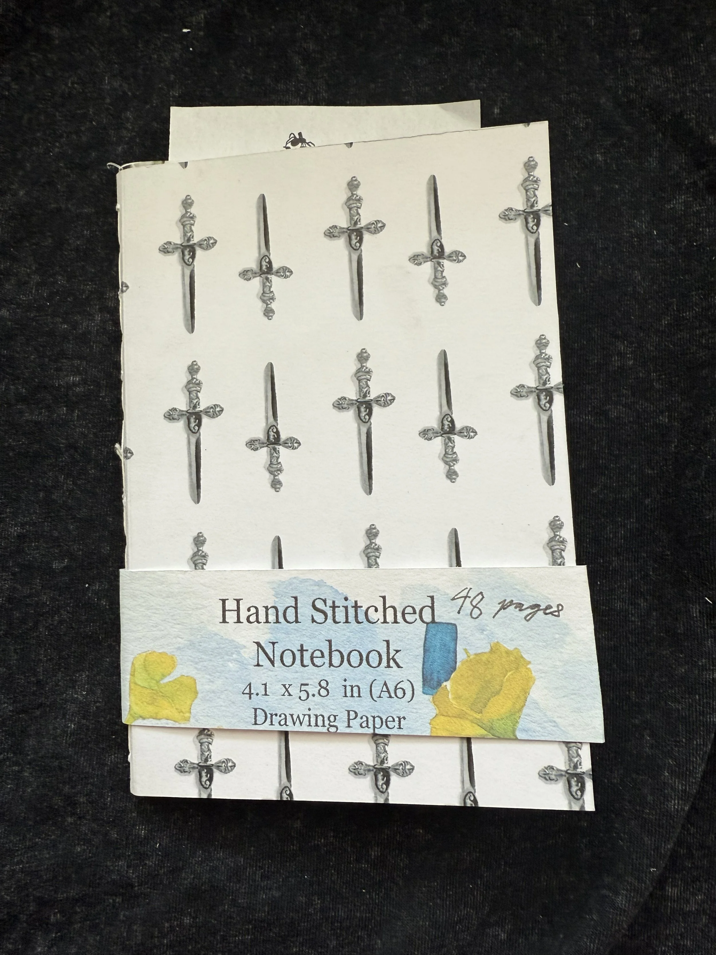 Drawing Paper A6 Hand Bound Notebook Insert (Daggers Cover)