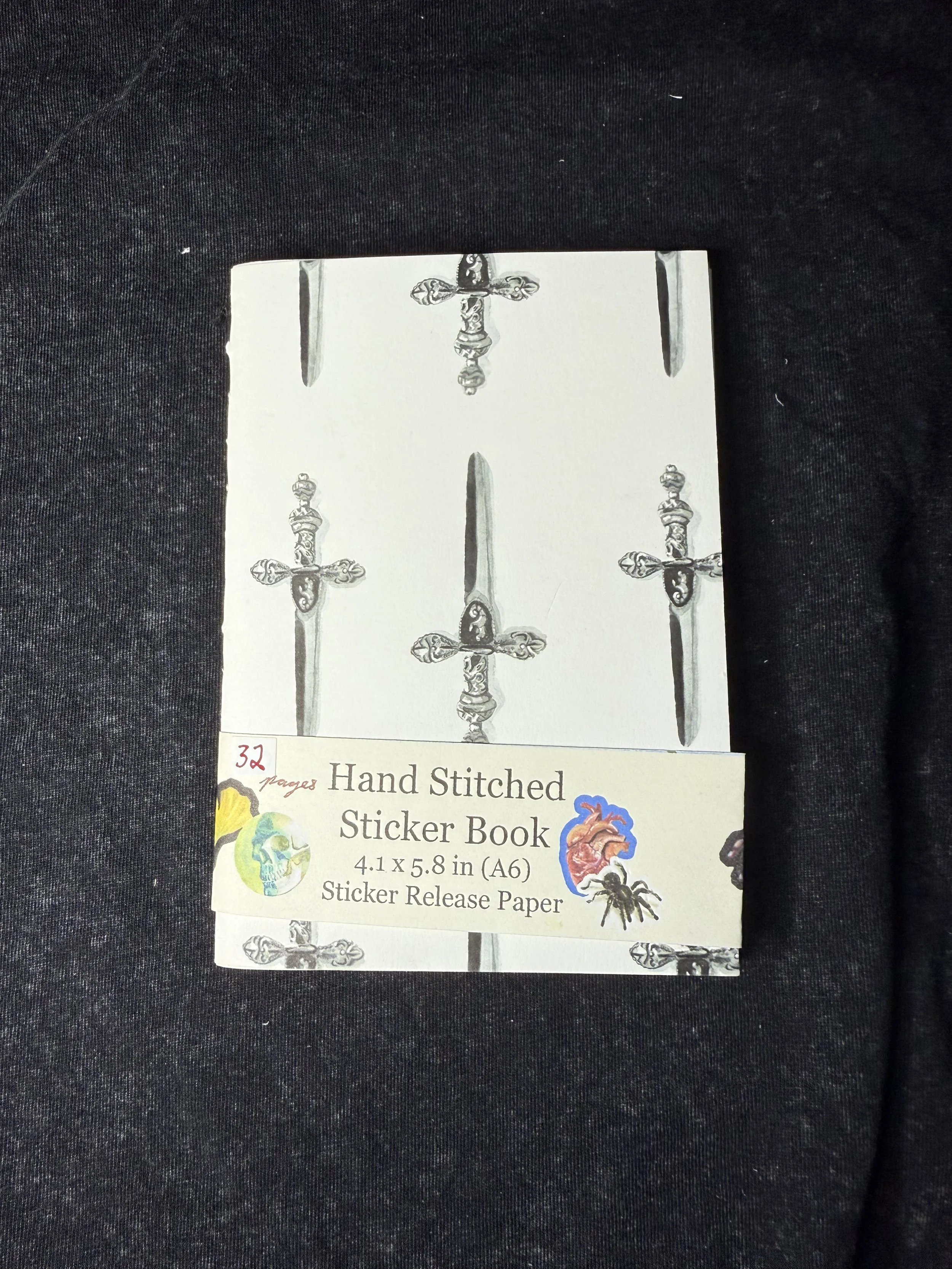 Sticker Book A6 Hand Bound Notebook Insert (Daggers Cover)
