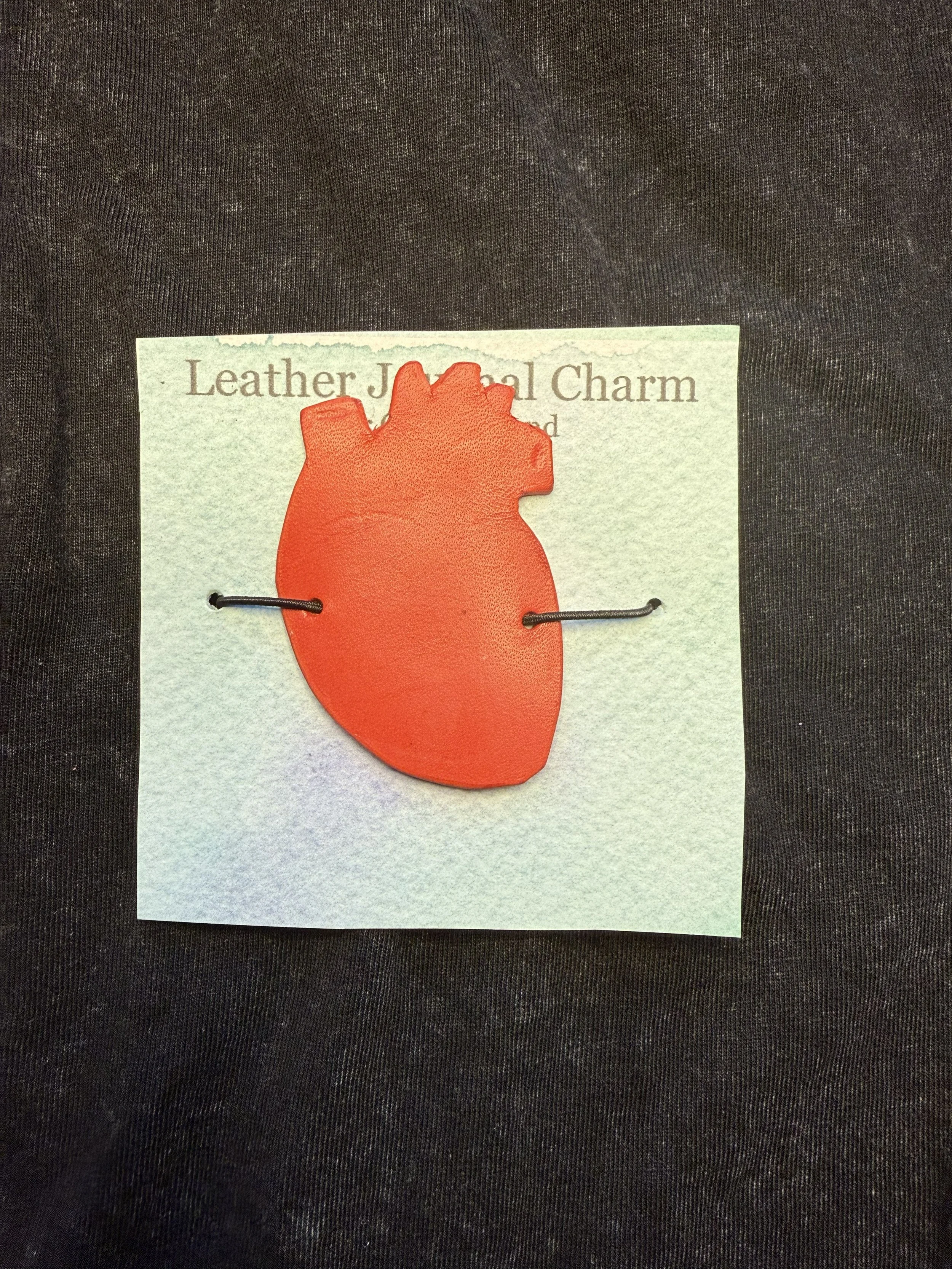 Anatomical Heart Leather Journal Charm