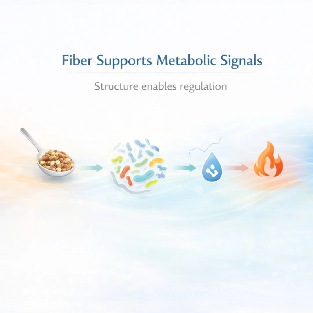 One of the most overlooked drivers of metabolic health isn&rsquo;t protein or calories&mdash;it&rsquo;s signal support.

Fiber plays a quiet but central role in how the body regulates blood sugar, inflammation, appetite, and immune balance. When inta
