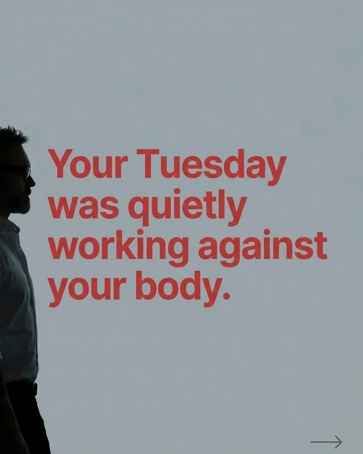 Most people think a bad health day looks like junk food and zero steps. It doesn't. It looks like Tuesday.

The commute. The desk. The quick dinner. The couch. Nothing unusual. But your body was making quiet decisions the whole time, about what to st