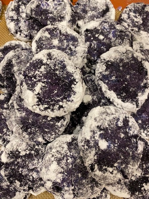 Keto Ube Crinkle Cookies