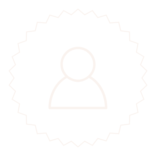 User profile icon with a badge and a star background.