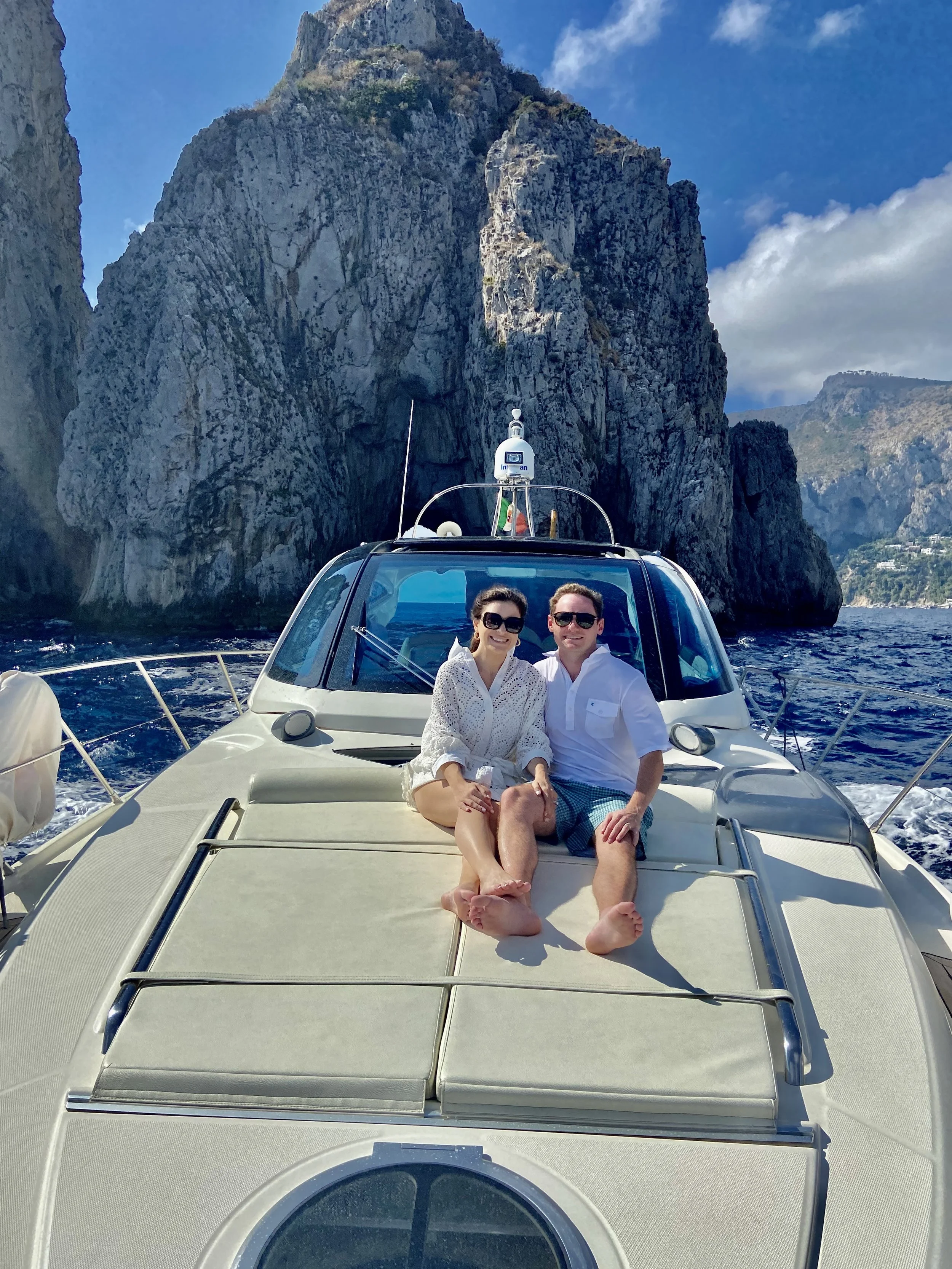 Katie Collins Travel visiting Amalfi Coast and Capri in Italy on a luxury yacht