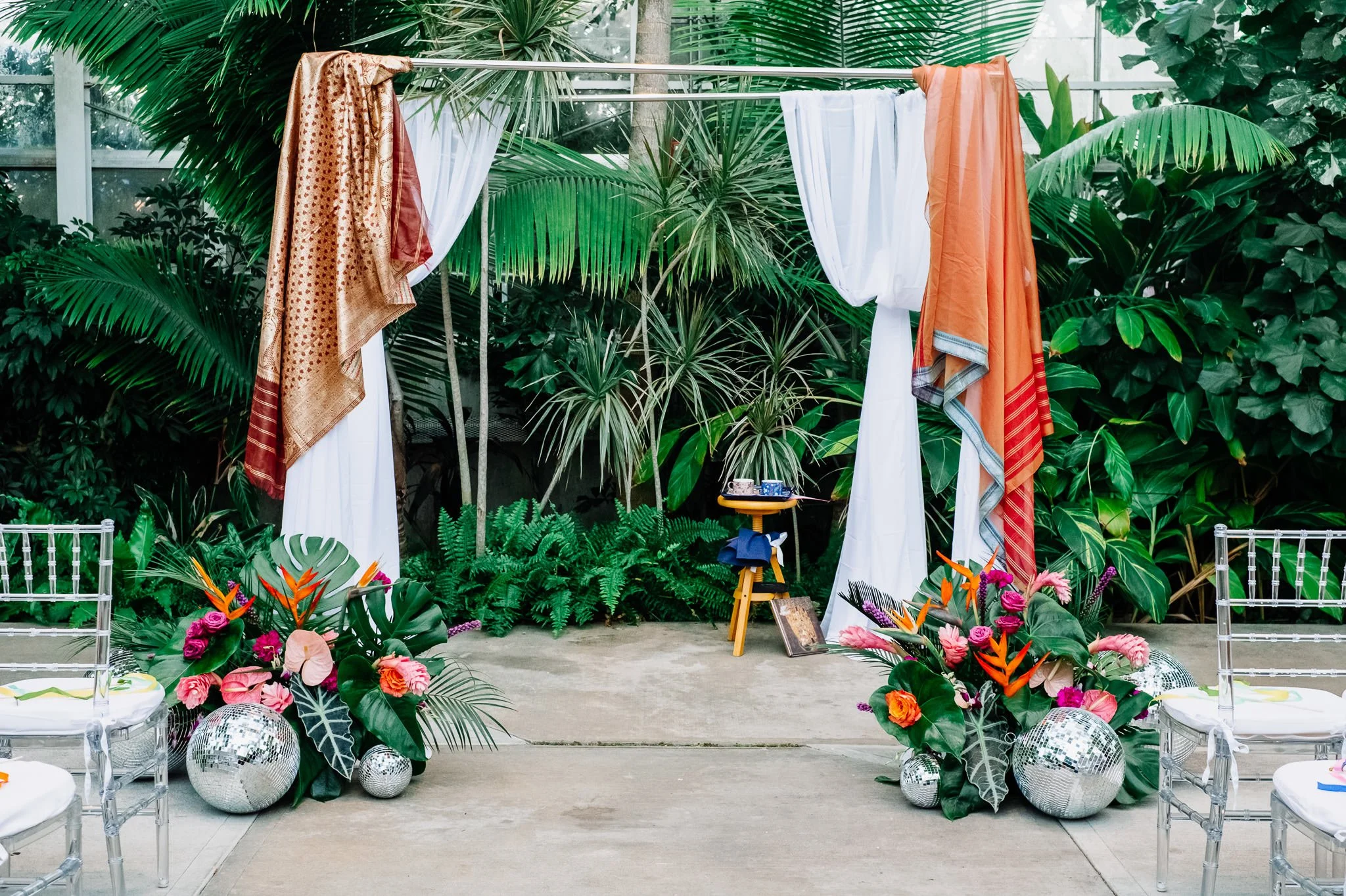 Vibrant Tropical Disco Wedding at Roger Williams Botanical Garden