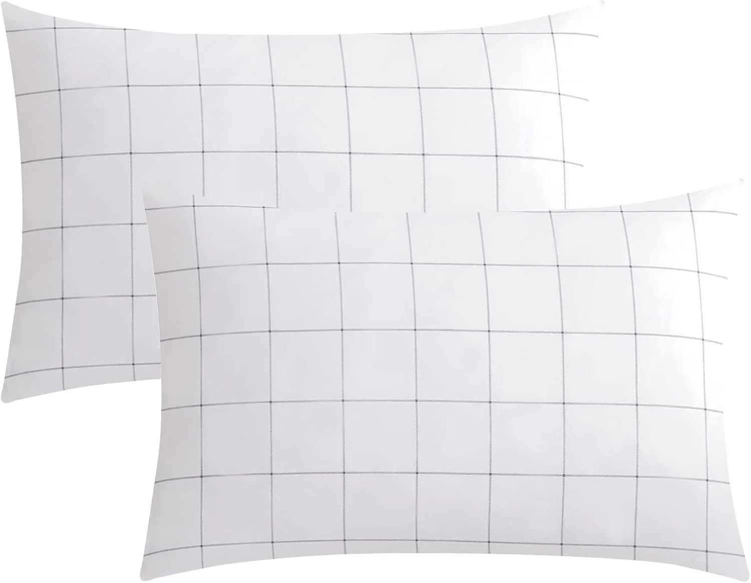 Cotton Plaid Standard Pillow Set