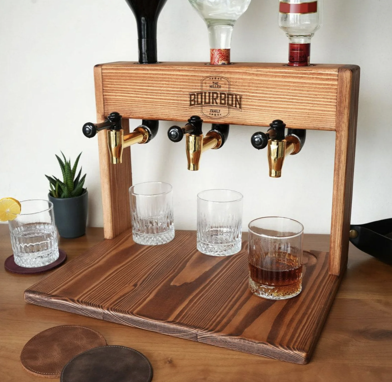 Personalized Wooden Alcohol Decanter