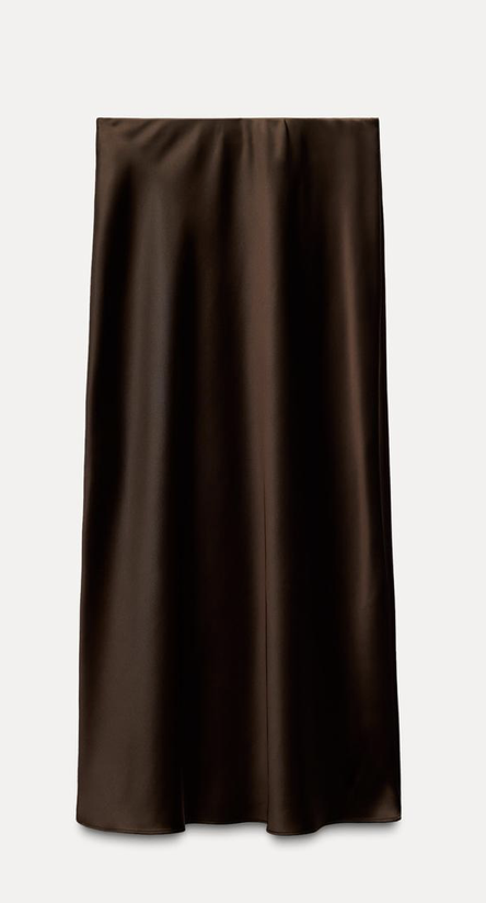 Satin Effect Midi Skirt
