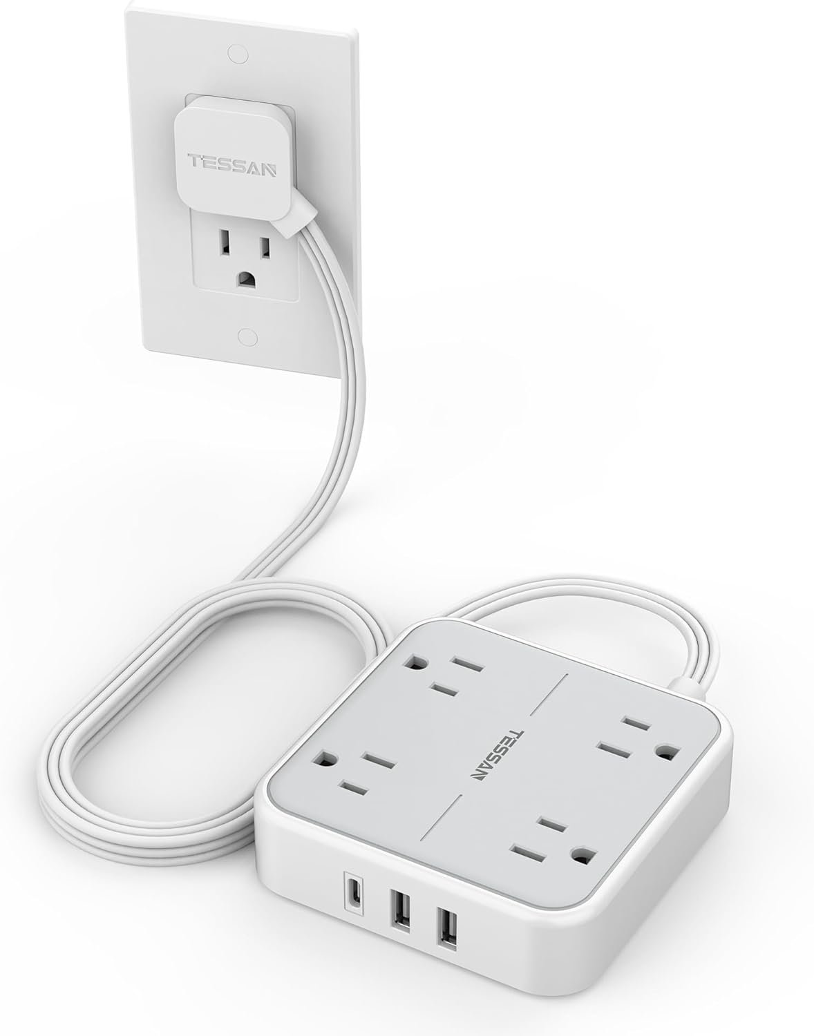Flat Plug Surge Protector Power Strip