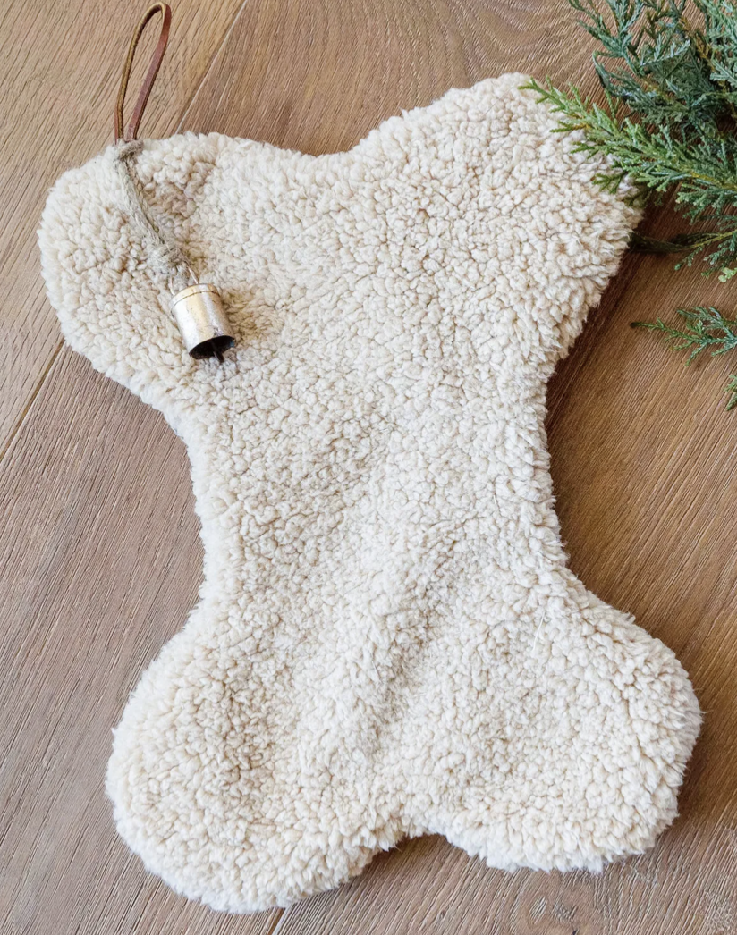 Dog Bone Sherpa Christmas Stocking