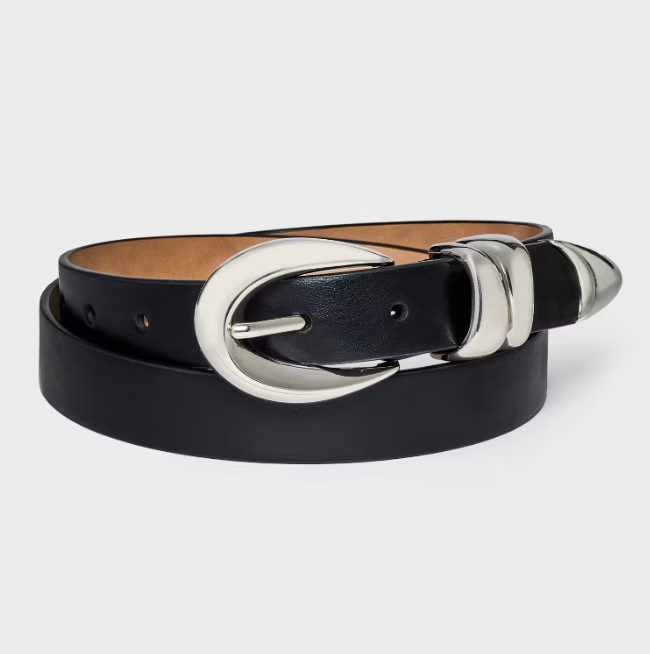 Silver Buckle Black Belt