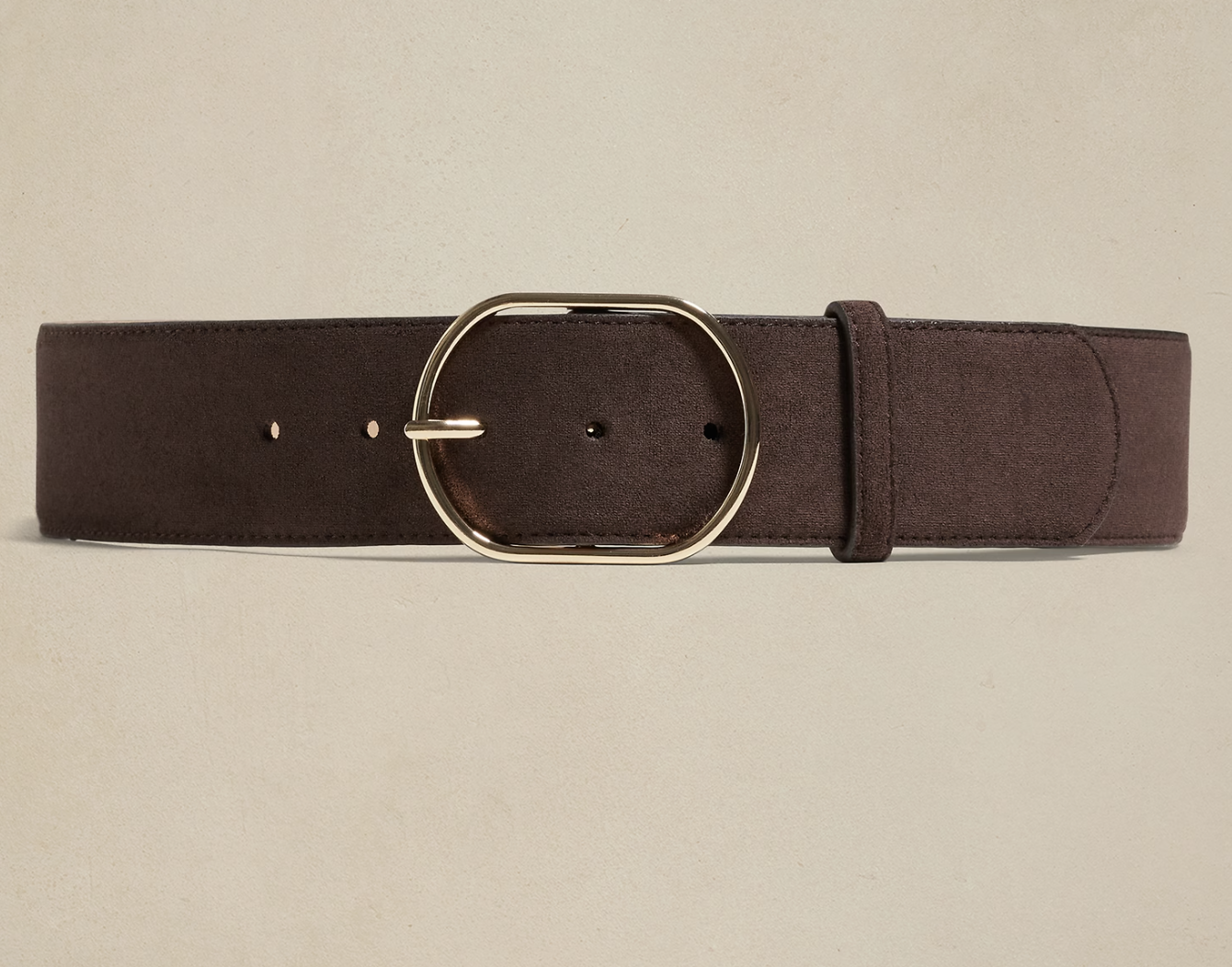 Faux Suede Oval Buckle Belt