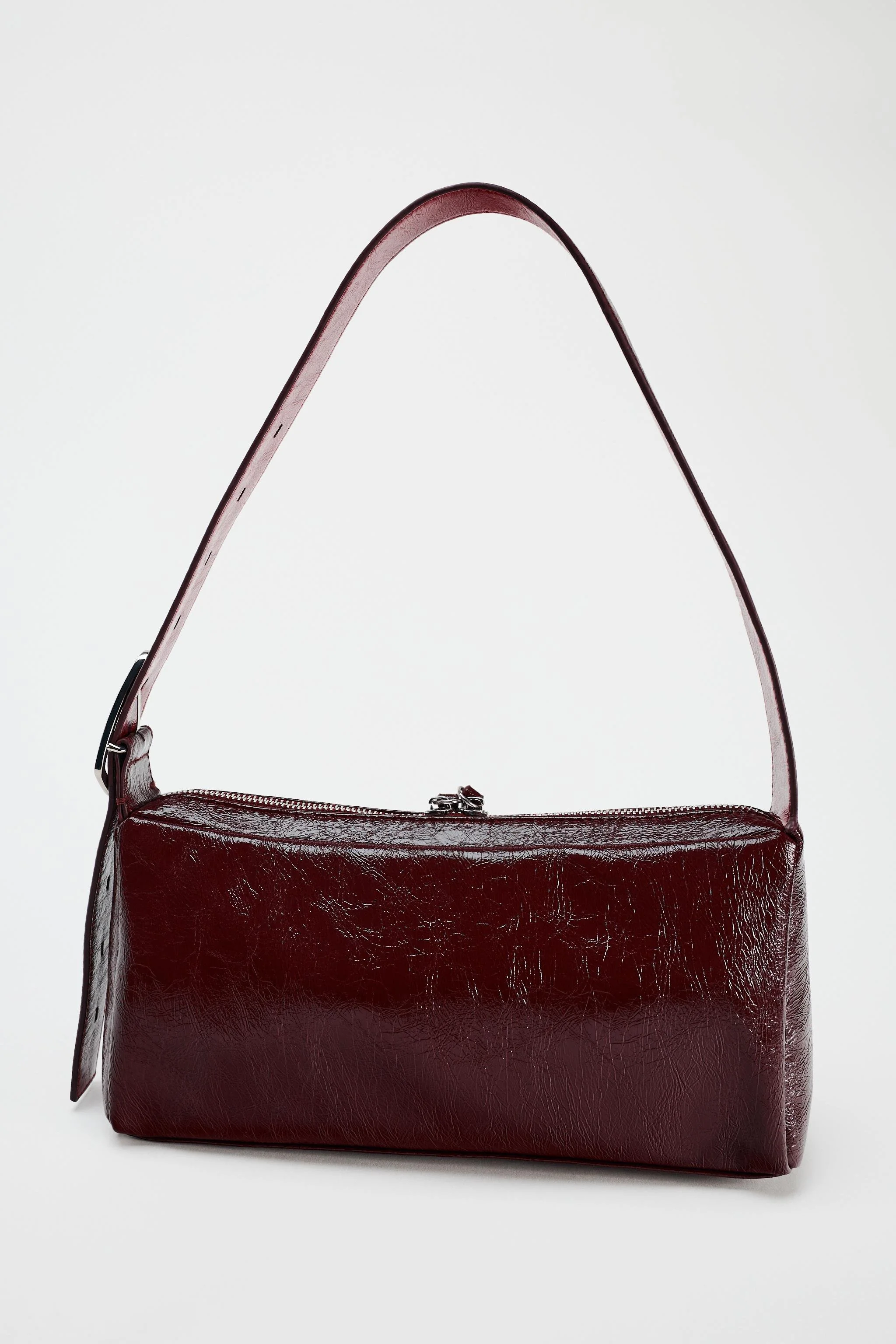 Merlot Buckle Shoulder Bag