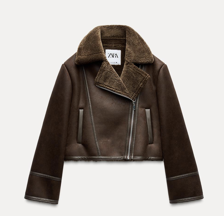 Brown Faux Leather Jacket