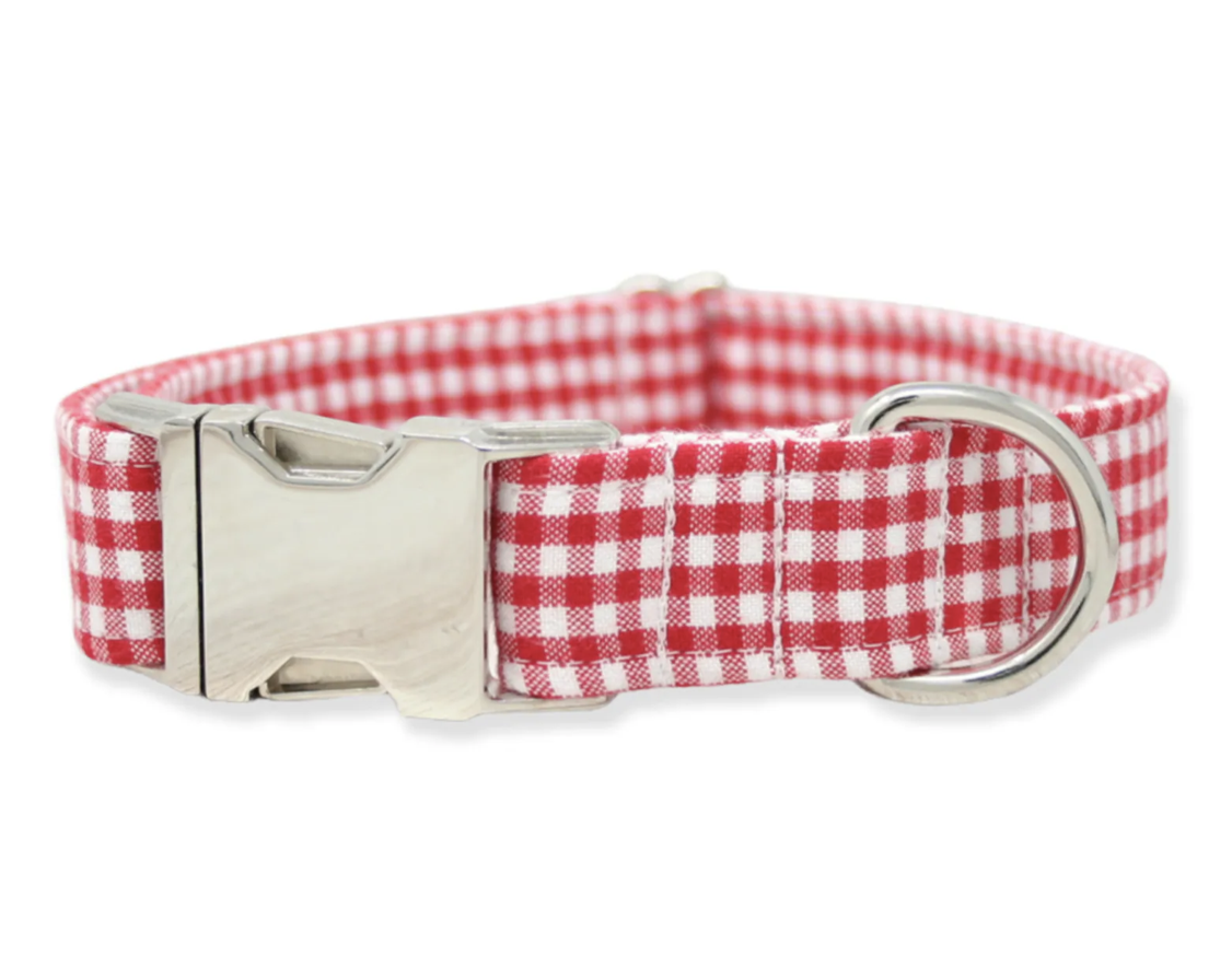 Gingham Dog Collar