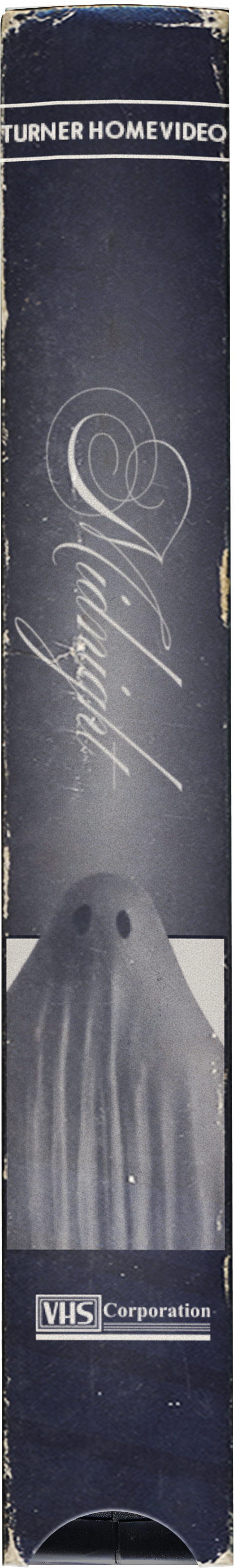 VHS tape with a ghostly image of a ghost or ghost-like figure on the label, labeled 'Turner Home Video' and 'VHS Corporation'.