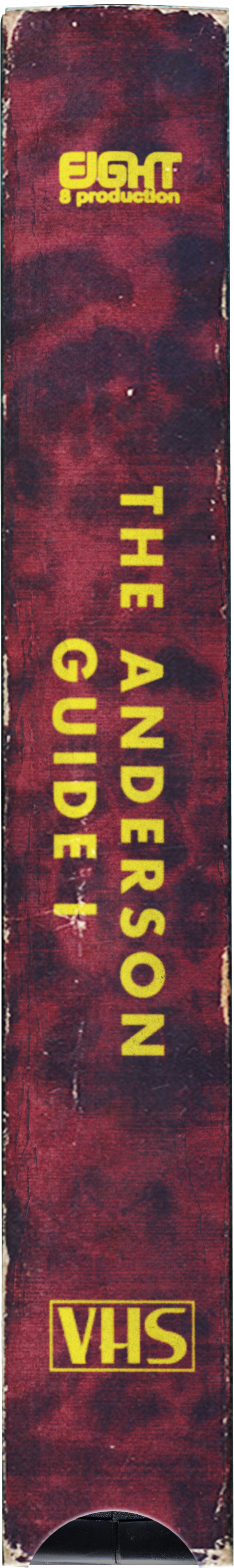 VHS tape labeled 'The Anderson Guide' with a worn red background and yellow text.