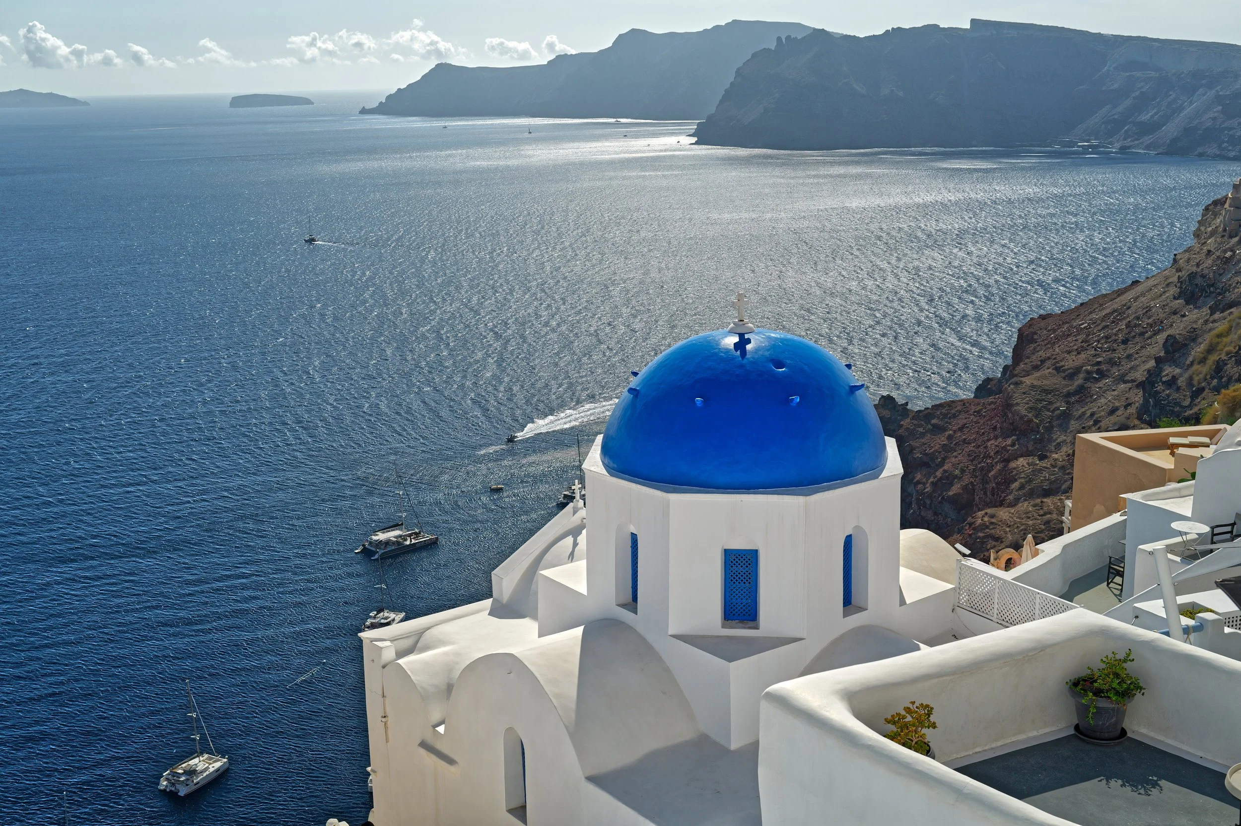 Blue Domed Greek Orthodox Church 
Oia, Santorini