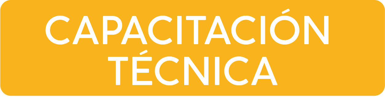 Cartel amarillo con texto en blanco que dice 'Capacitación Técnica'. ACÉRCATE Asociación para certificación y capacitación Técnica para colocar catéter PICC