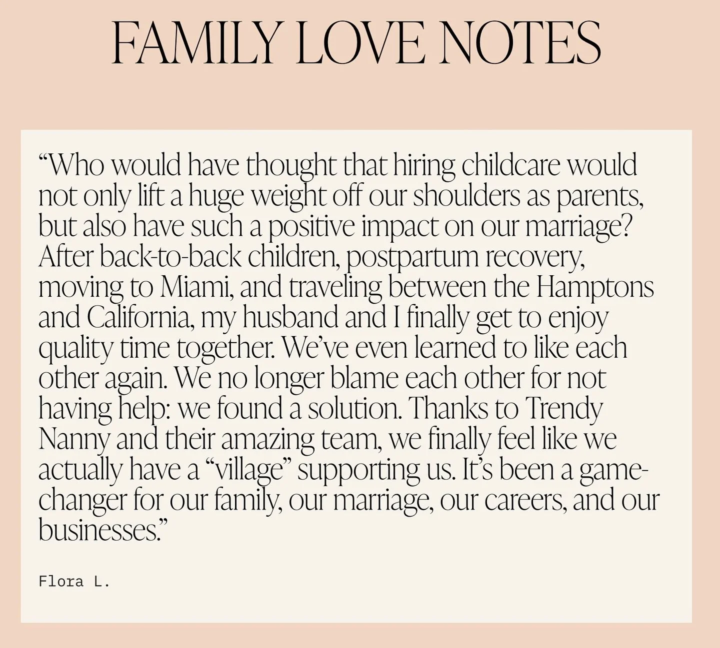 This is our why.... 💭 Love notes like these remind us what an honor it is to serve each family with joy and excellence. 💛

Childcare is, of course, about caring for children... but it&rsquo;s also so much more. Behind every booking there are marria