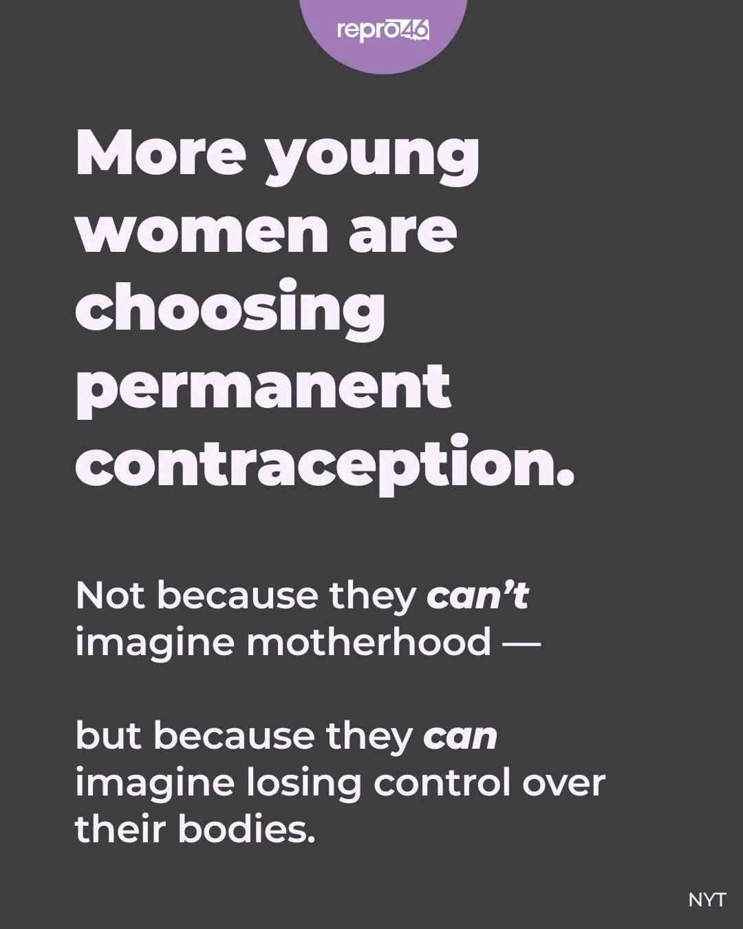 More young women are pursuing sterilization amid growing uncertainty about reproductive rights.

For many, it&rsquo;s not a rushed decision &mdash; it&rsquo;s a calculated one, shaped by fear, policy, and lived reality.

Read the NYT article at the l