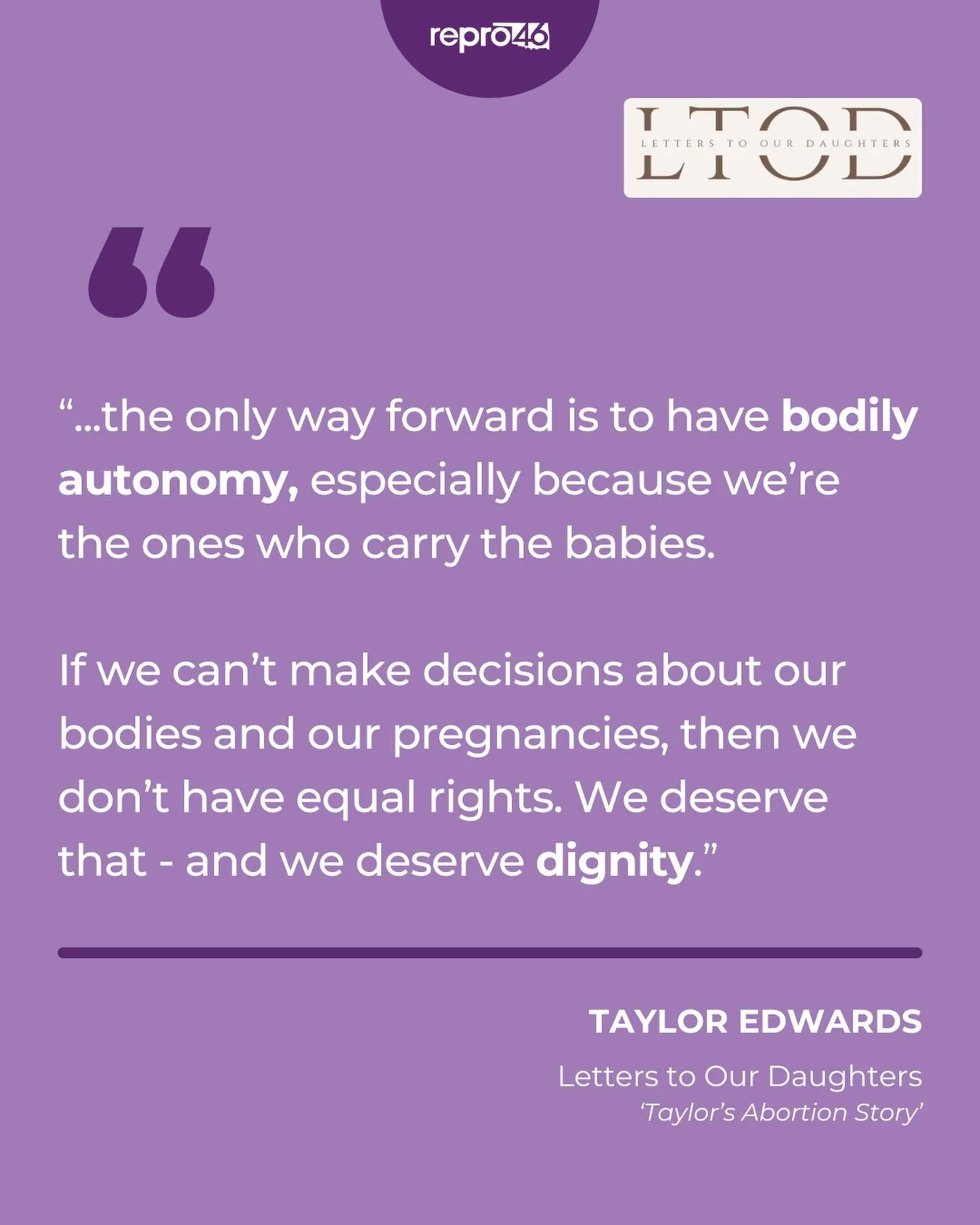 On the latest episode of @_letterstoourdaughters Taylor Edwards discusses her experience as a pregnant woman in post-Roe Texas who was needing abortion care in 2022.

She also details her experience as a co-plaintiff in Zurawski v. State of Texas and