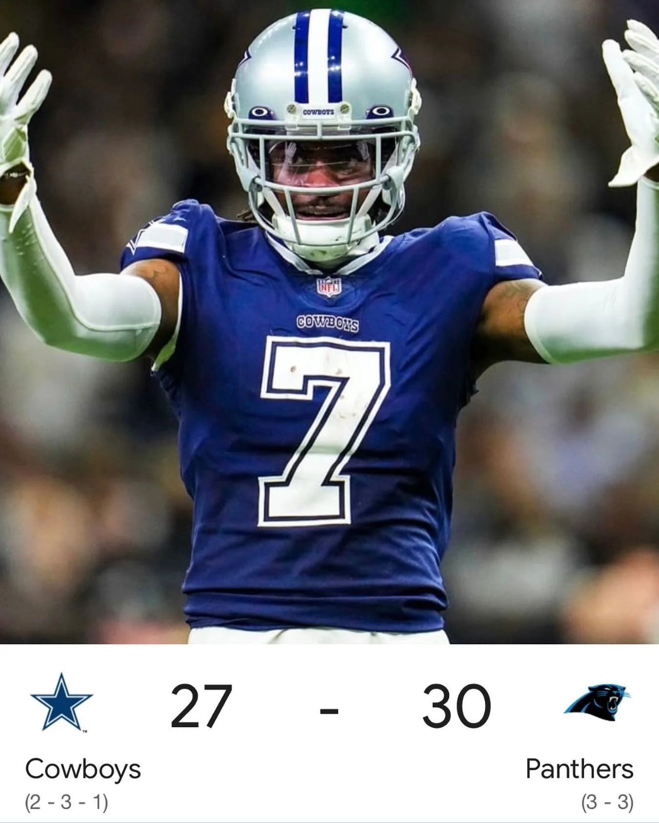 DALLAS @ PANTHERS UNDER 49 ❌
 
Thought weather would play a bigger role in both teams passing games. The Algorithm was wrong here, a reminder that you can’t win every one. #NFL #Algorithm #SportsBetting #money #sharp #handicapping #TRUSTTHEALGO