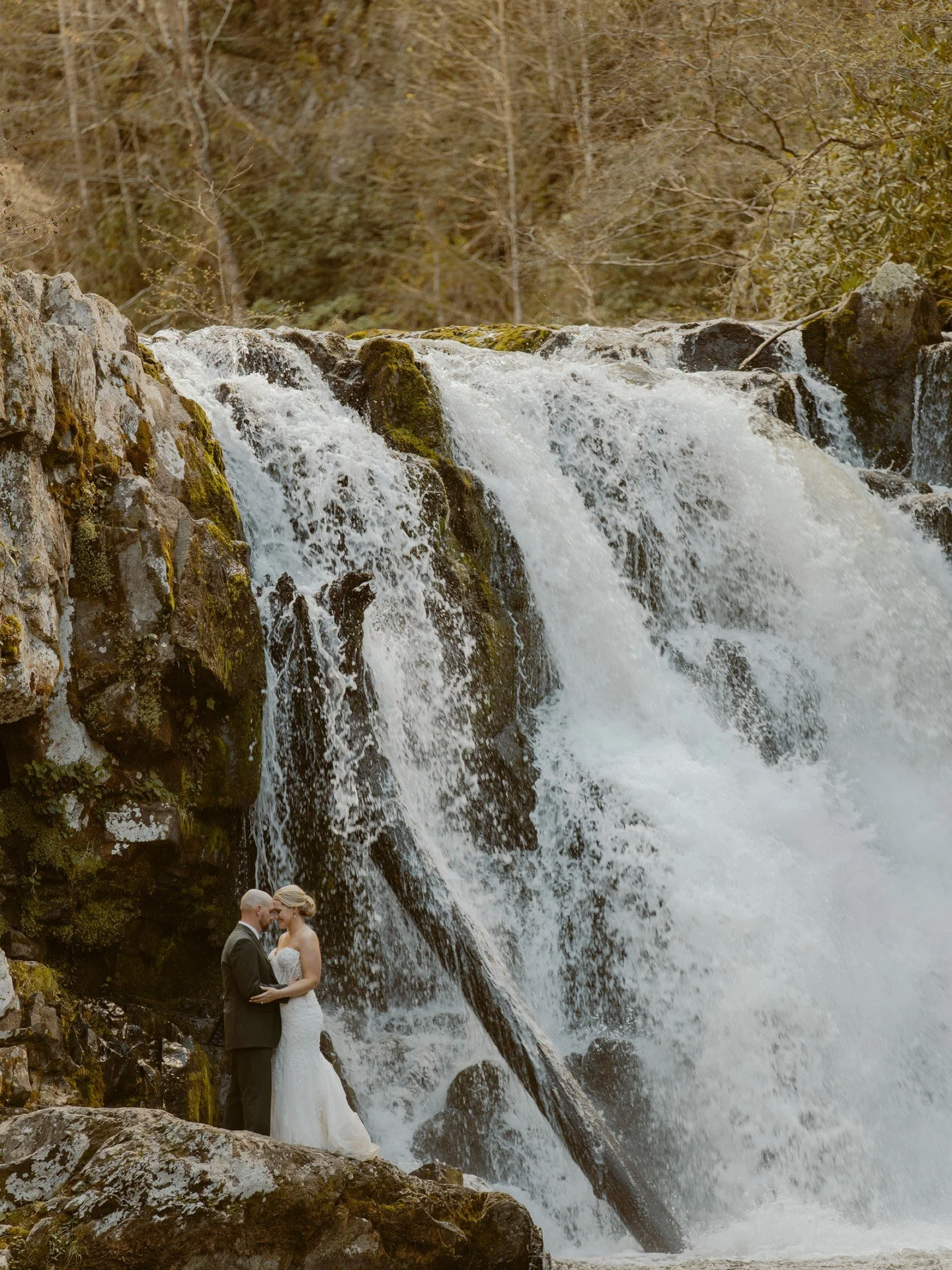 Previews of C &amp; A&rsquo;s elopement ✨

We kicked off this spring season with such a gorgeous adventure. When they told us they got engaged at this waterfall, we knew we had to go back there for their elopement day 🥹 and they were so down for it.