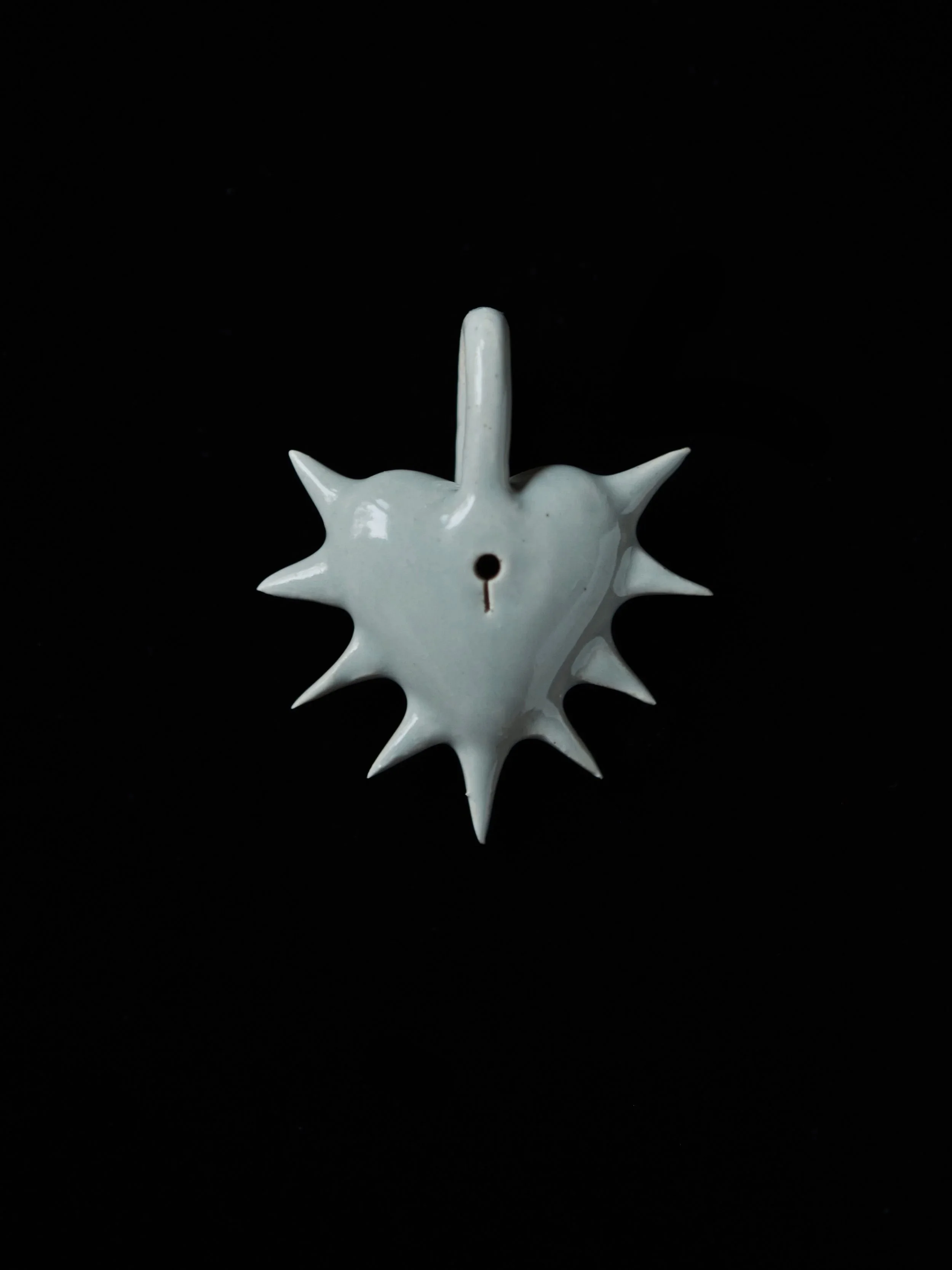 Spiked Ceramic Heart Pendant V