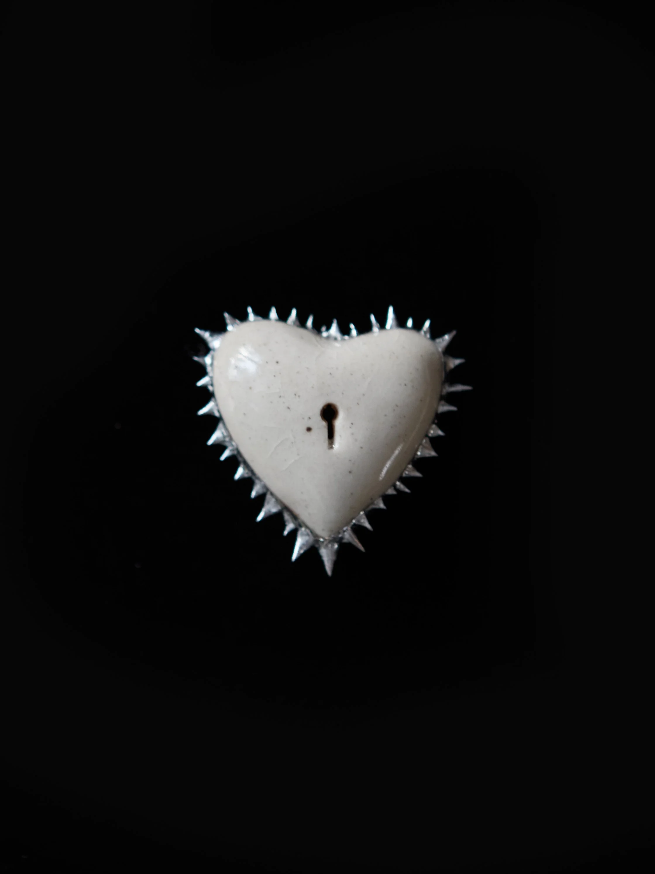 Ivory Spiked Heart Amulet