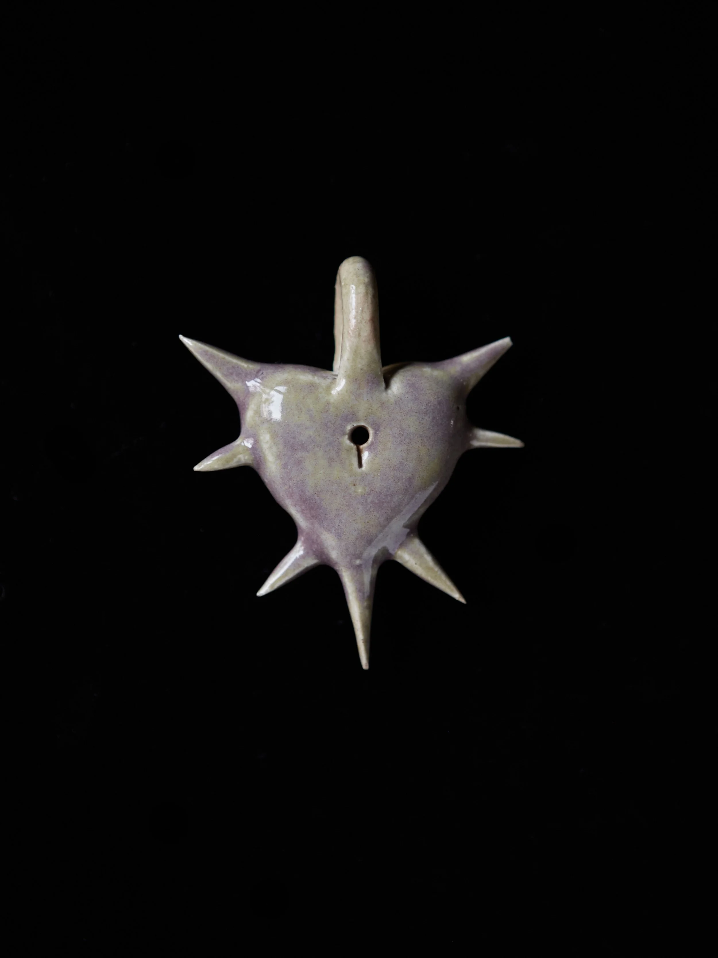 Spiked Ceramic Heart Pendant VIII
